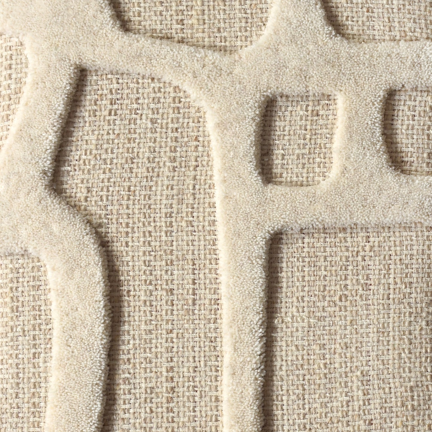 NATAN WALL ART AND OVADYA WALL ART - BEIGE/IVORY - HAND WOVEN / OVER TUFTED - WOOL & MDF