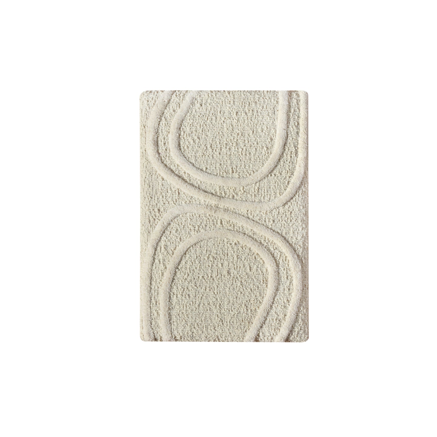 AHDIN WALL ART AND BOSTAK WALL ART - IVORY - HAND WOVEN / OVER TUFTED - WOOL & MDF