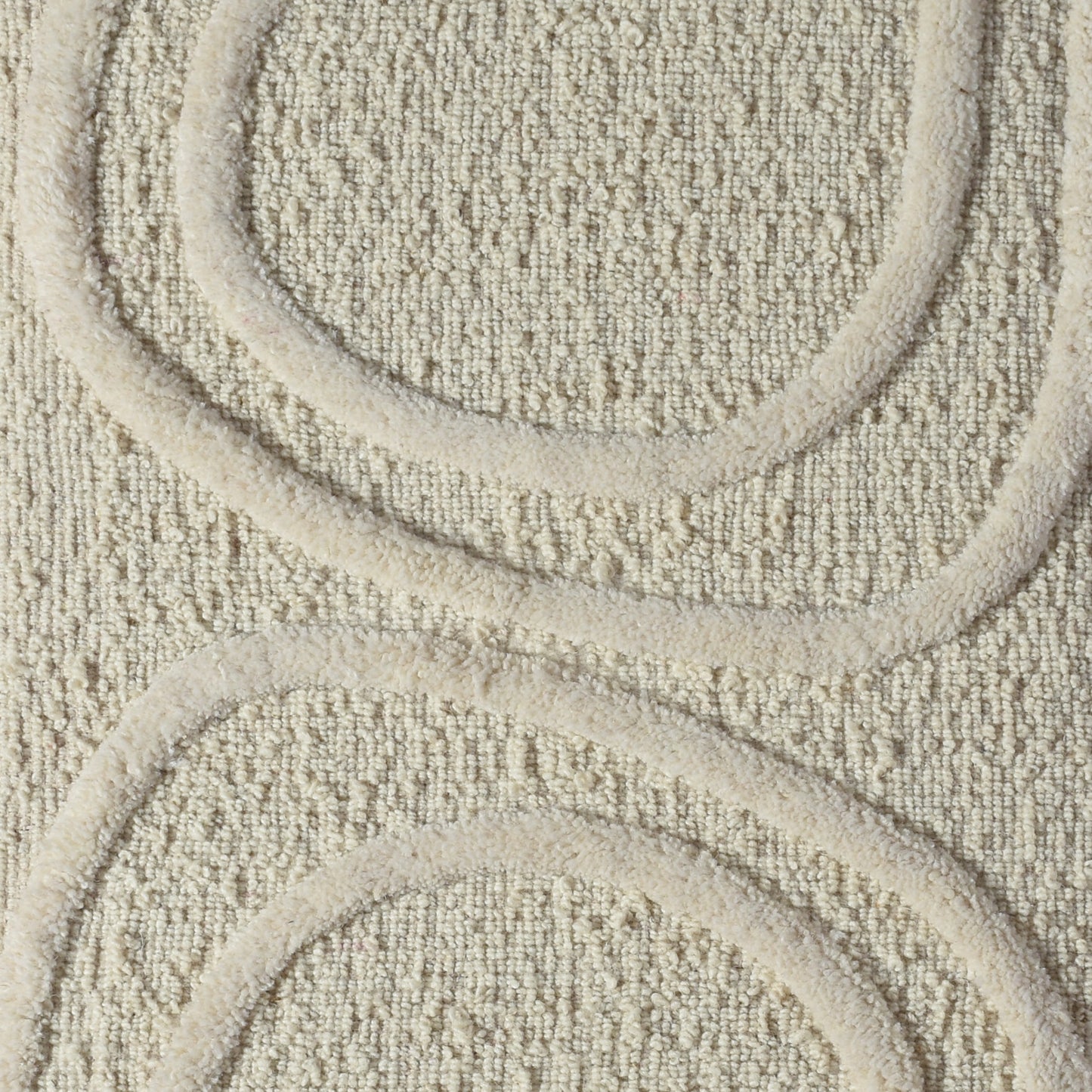 AHDIN WALL ART AND BOSTAK WALL ART - IVORY - HAND WOVEN / OVER TUFTED - WOOL & MDF