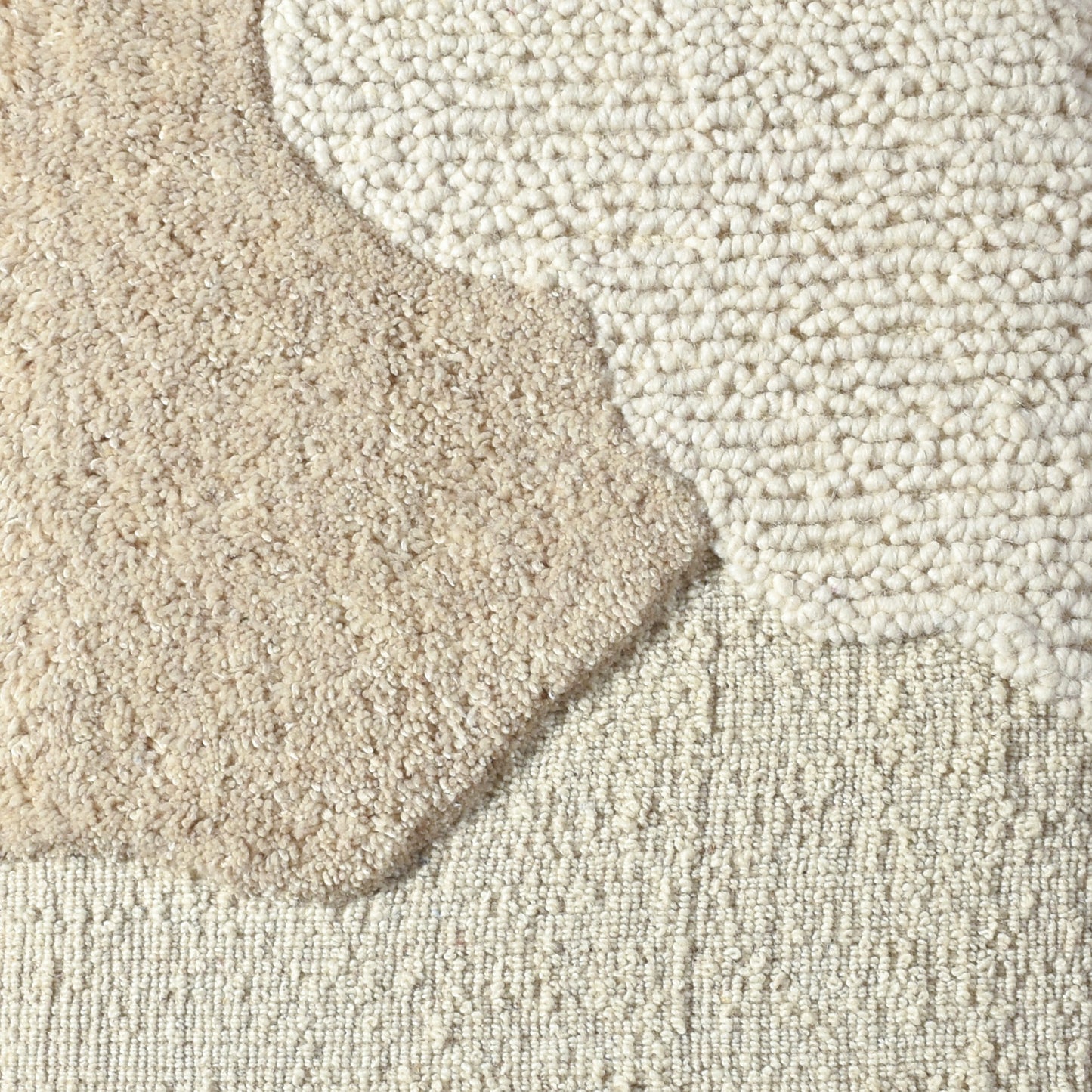 BERTHA WALL ART AND BETONI WALL ART - IVORY/BEIGE - HAND WOVEN / OVER TUFTED - WOOL & MDF
