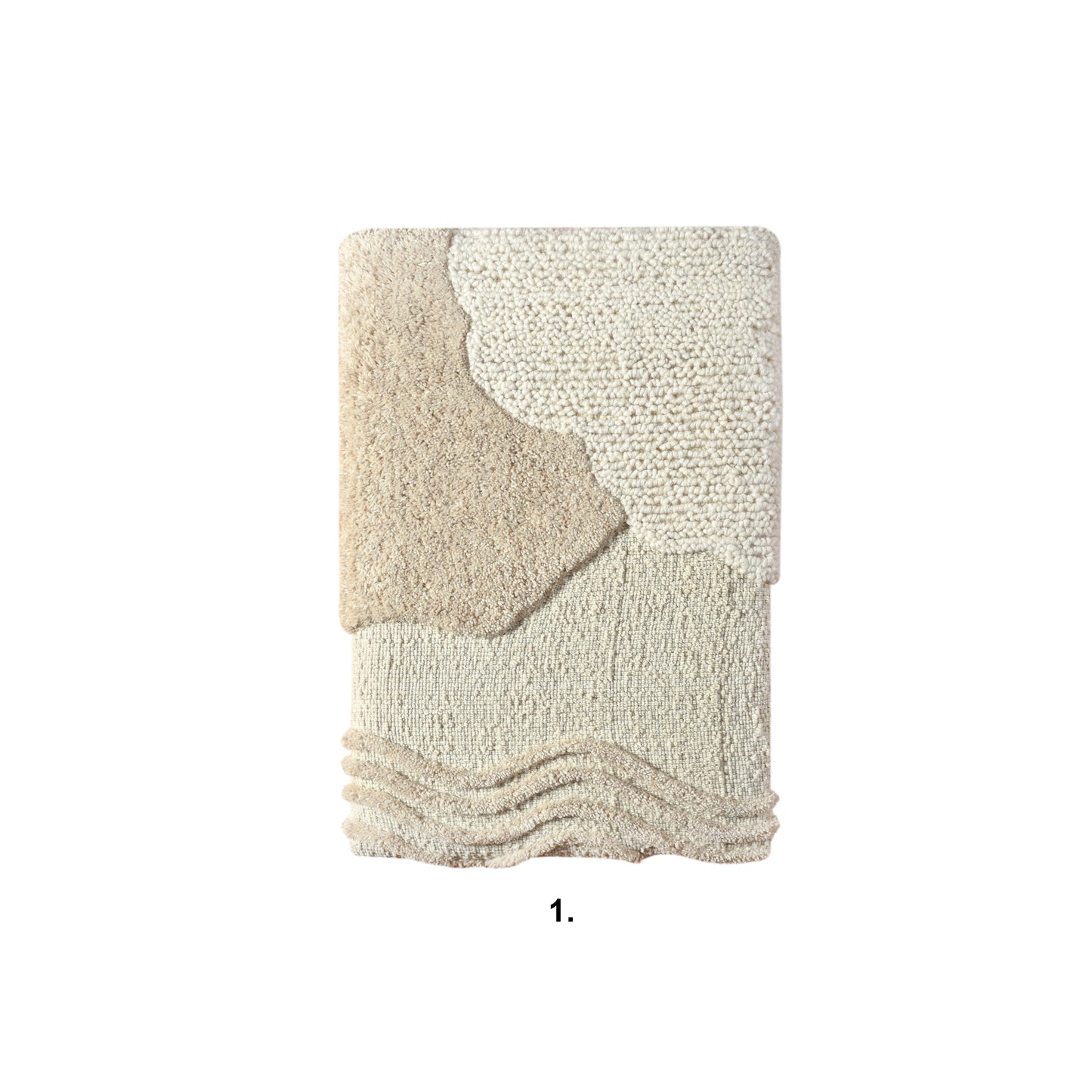 BERTHA WALL ART AND BETONI WALL ART - IVORY/BEIGE - HAND WOVEN / OVER TUFTED - WOOL & MDF