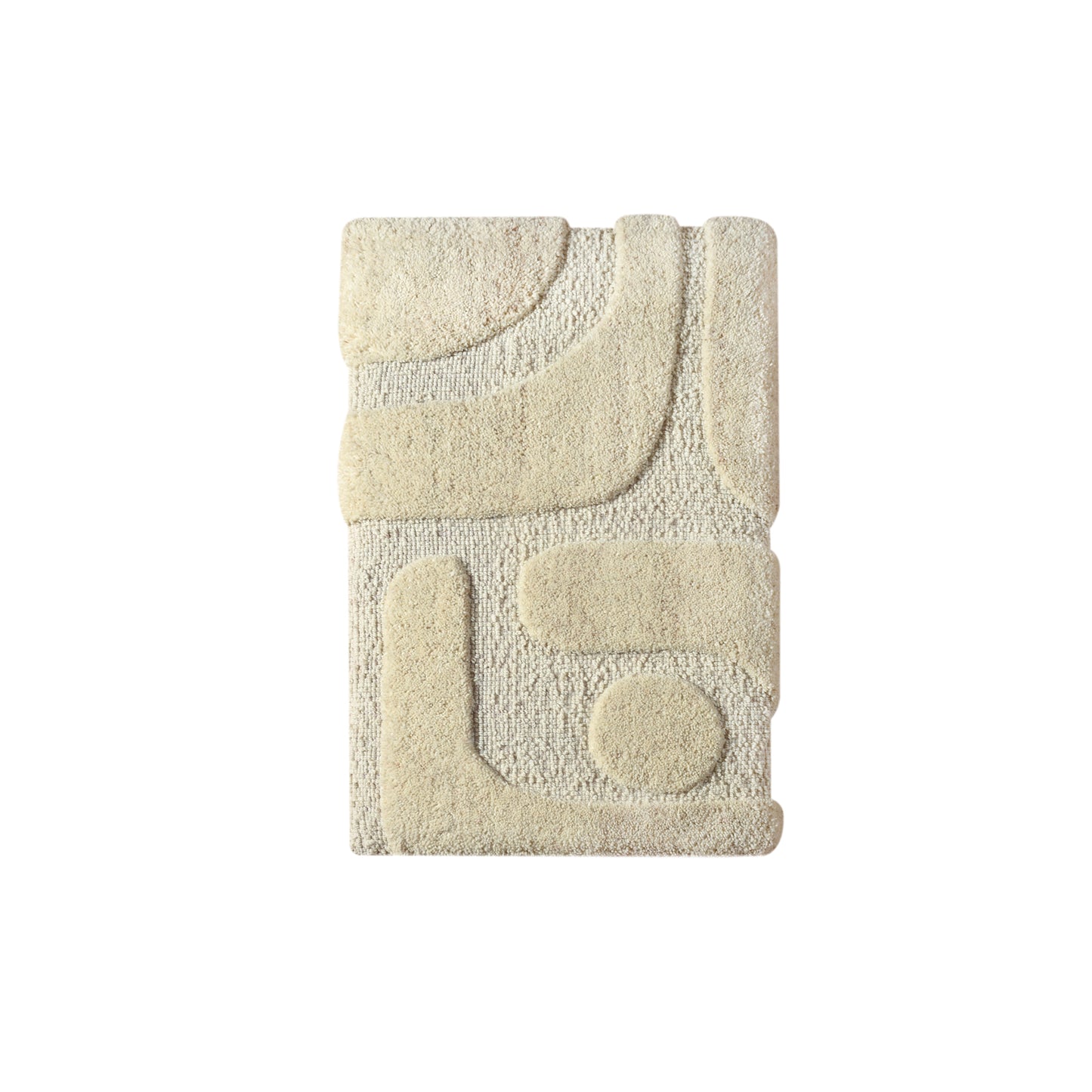BRYSSEL WALL ART AND AROMIK WALL ART - IVORY - HAND WOVEN / OVER TUFTED - WOOL & MDF