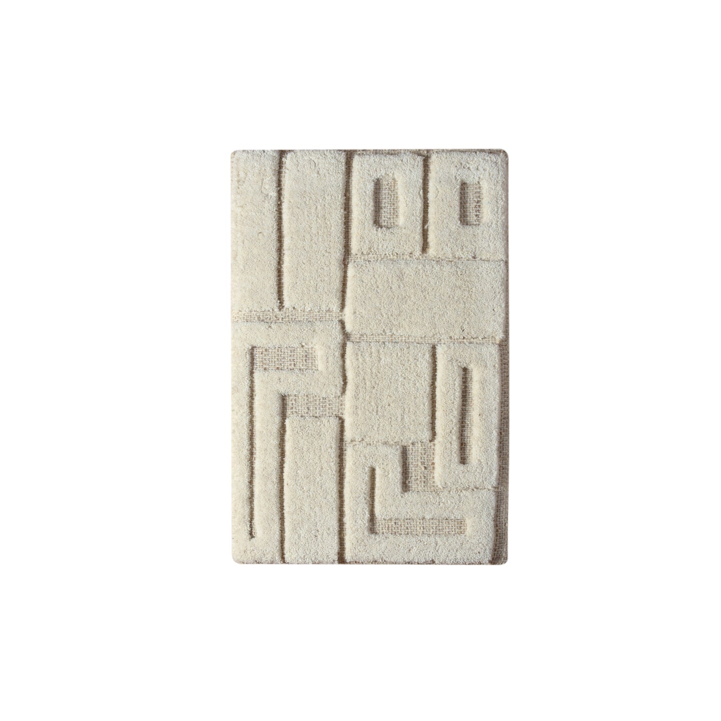 PUISTO WALL ART AND ERKON WALL ART - BEIGE/IVORY - HAND WOVEN / OVER TUFTED - WOOL & MDF