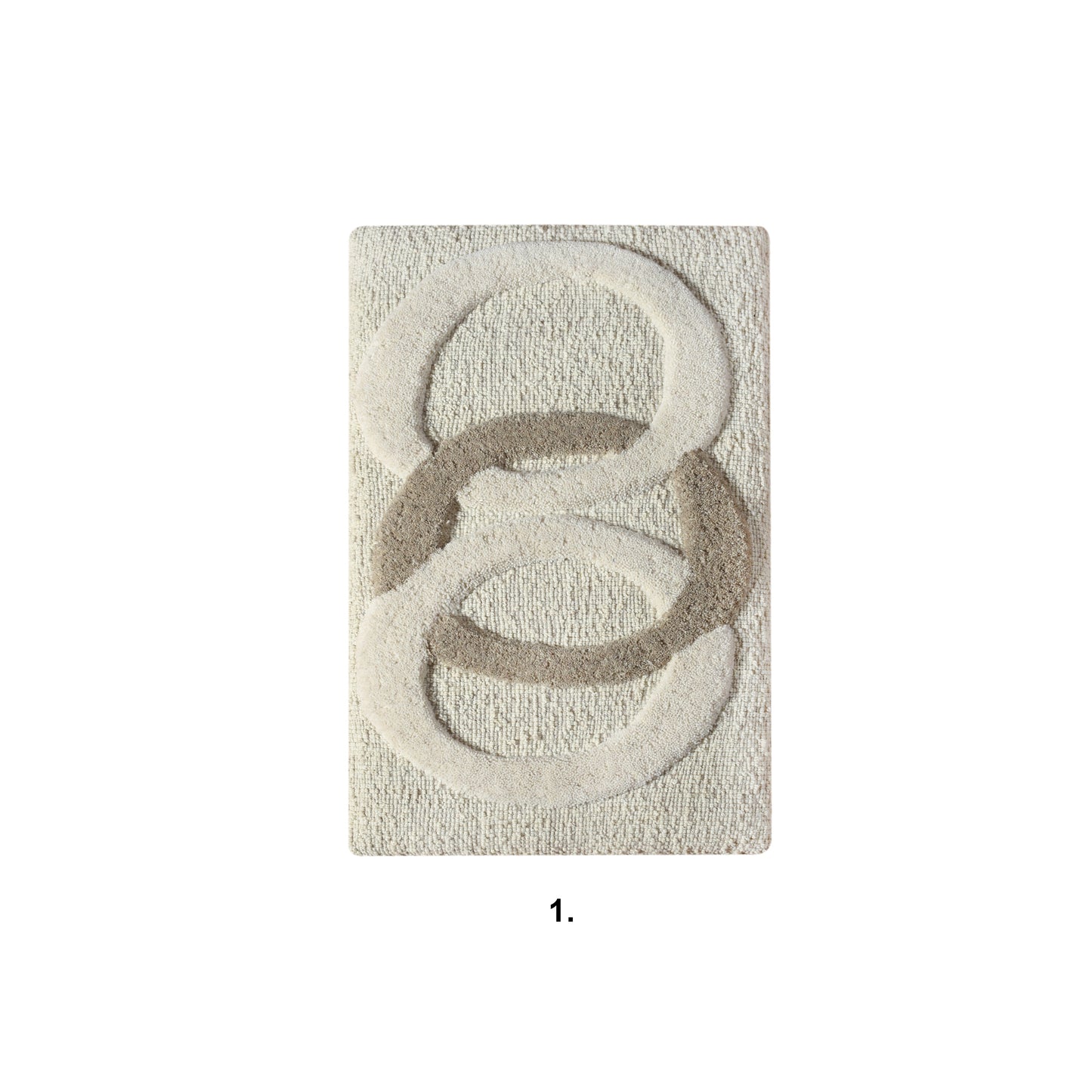 RAITTI WALL ART AND NEVSKIN WALL ART - IVORY/GREY - HAND WOVEN / OVER TUFTED - WOOL & MDF
