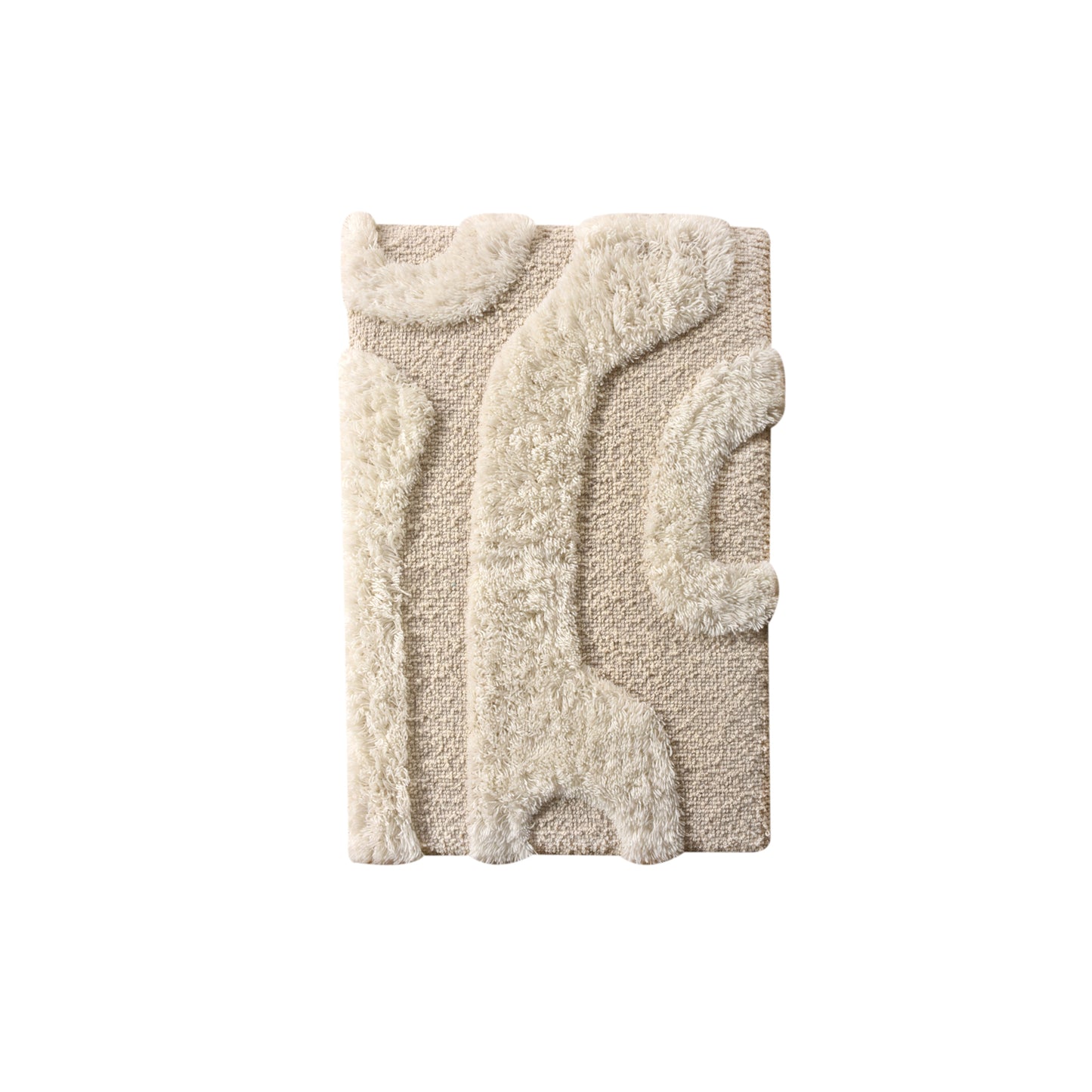 ELINE WALL ART AND GILLAIN WALL ART - IVORY - HAND WOVEN / OVER TUFTED - WOOL & MDF