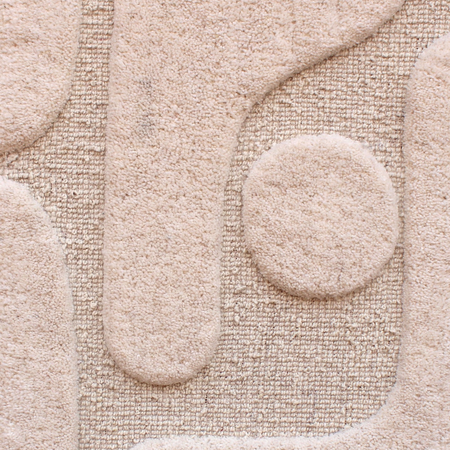 BRYSSEL WALL ART AND AROMIK WALL ART - IVORY - HAND WOVEN / OVER TUFTED - WOOL & MDF