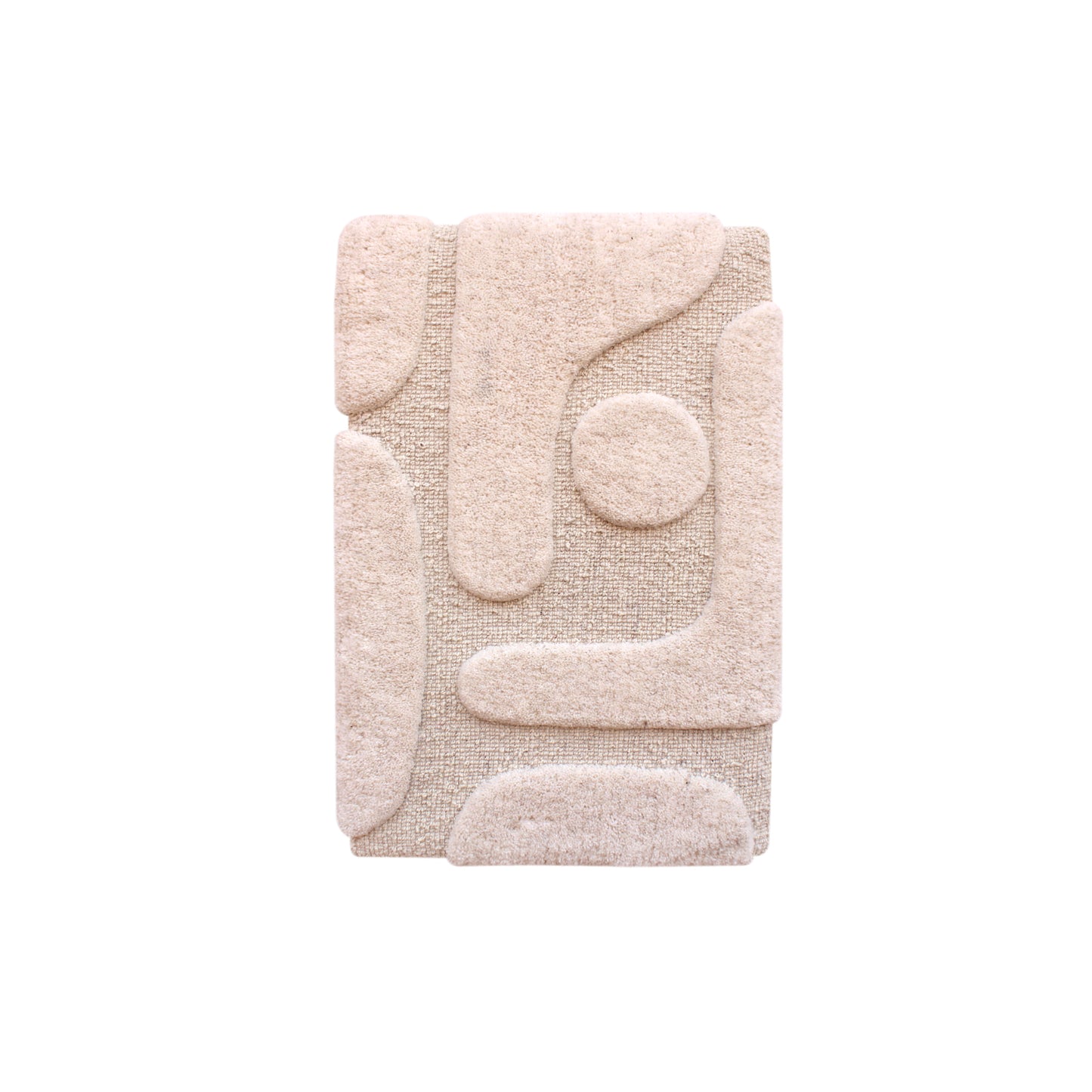 BRYSSEL WALL ART AND AROMIK WALL ART - IVORY - HAND WOVEN / OVER TUFTED - WOOL & MDF