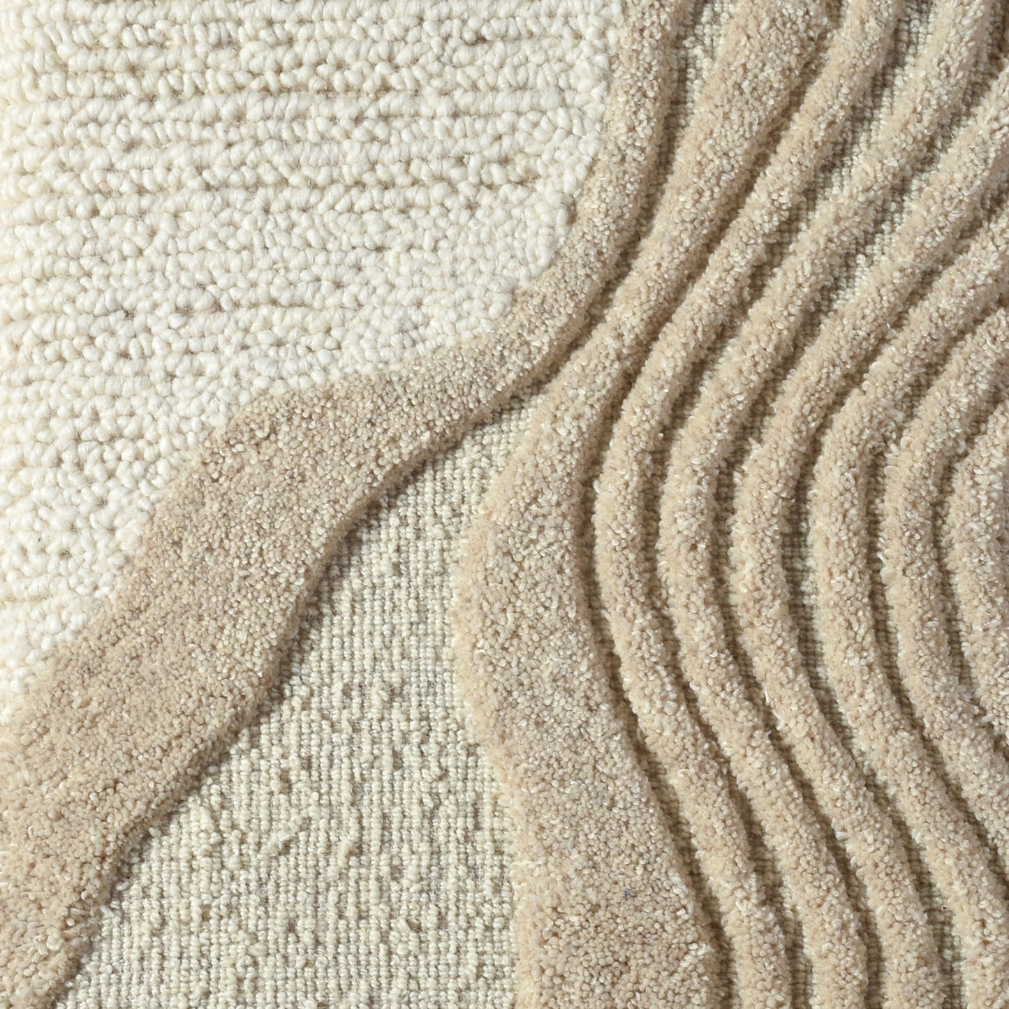 BERTHA WALL ART AND BETONI WALL ART - IVORY/BEIGE - HAND WOVEN / OVER TUFTED - WOOL & MDF
