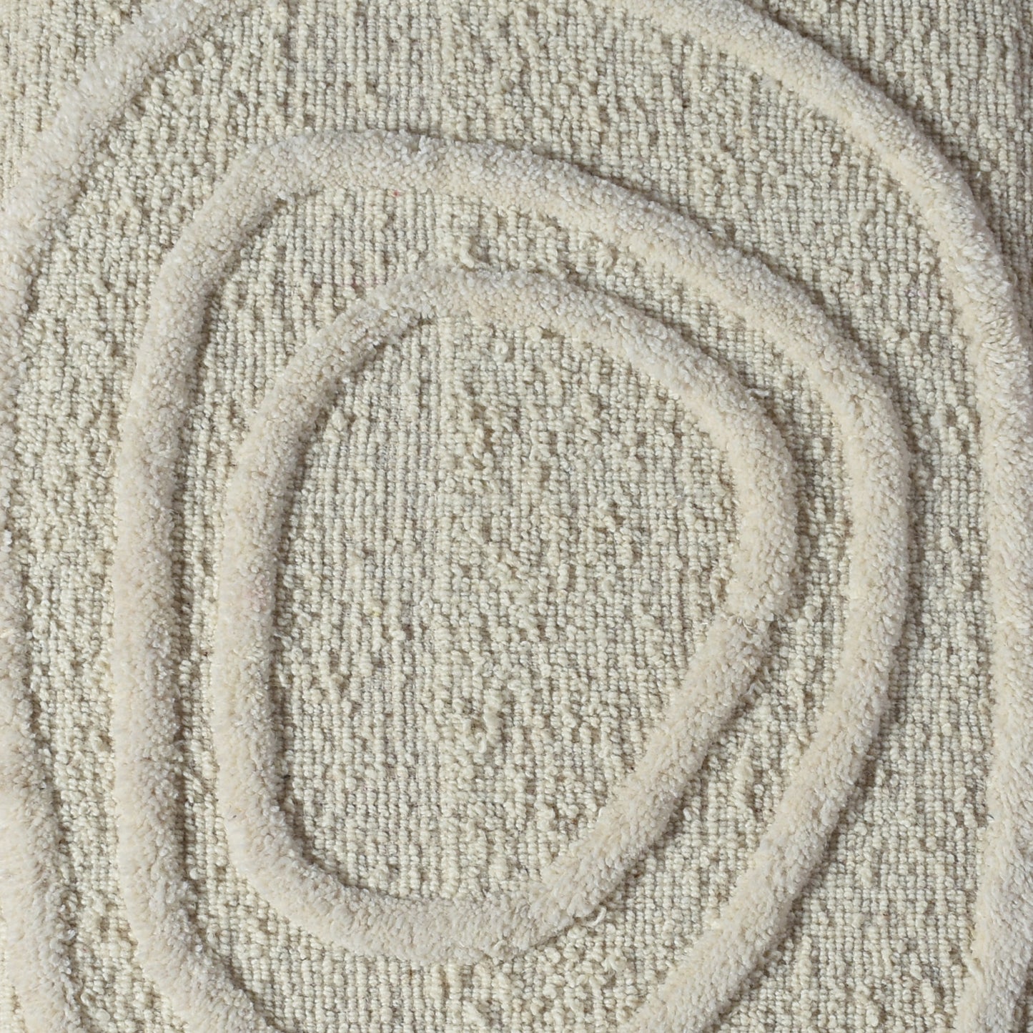 AHDIN WALL ART AND BOSTAK WALL ART - IVORY - HAND WOVEN / OVER TUFTED - WOOL & MDF