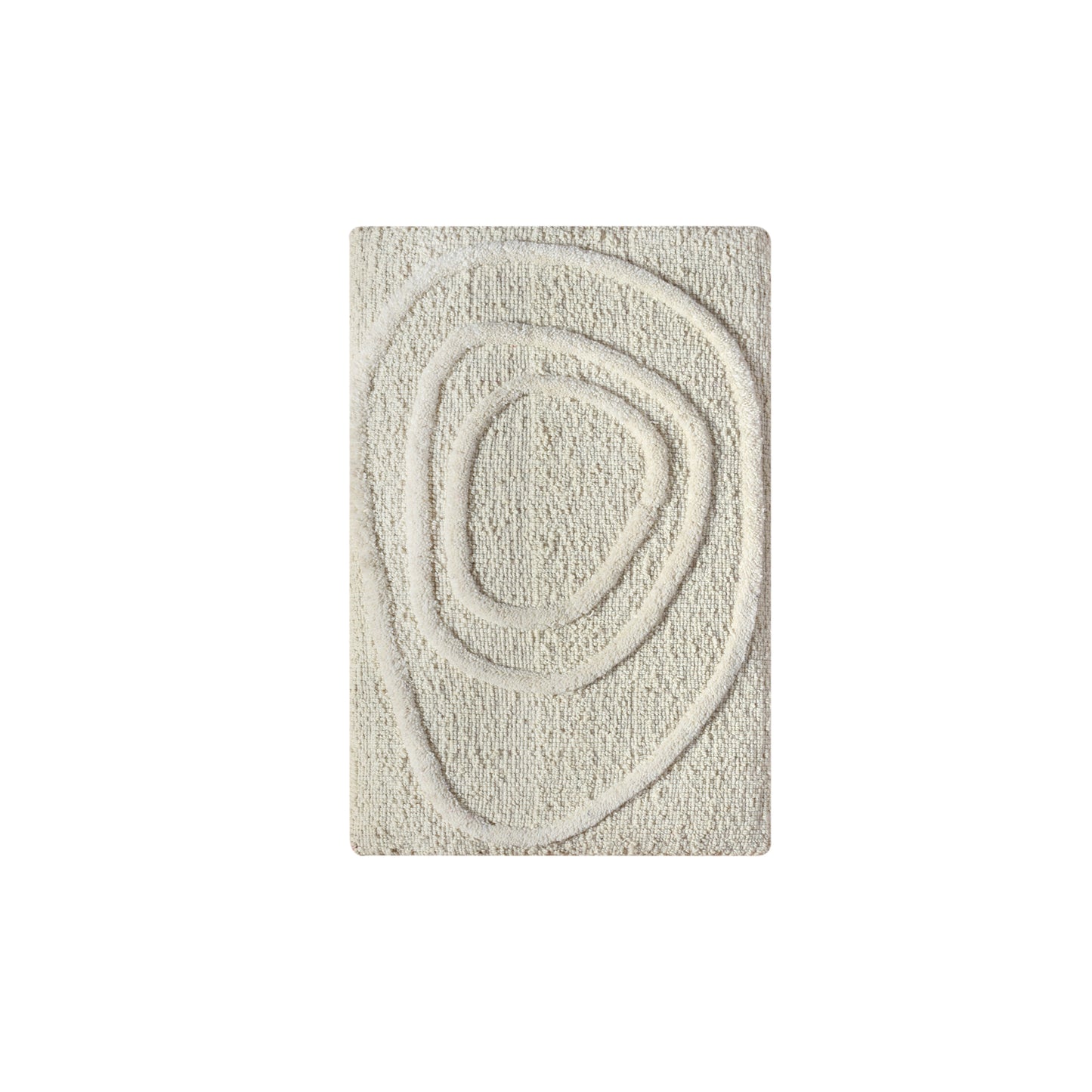 AHDIN WALL ART AND BOSTAK WALL ART - IVORY - HAND WOVEN / OVER TUFTED - WOOL & MDF