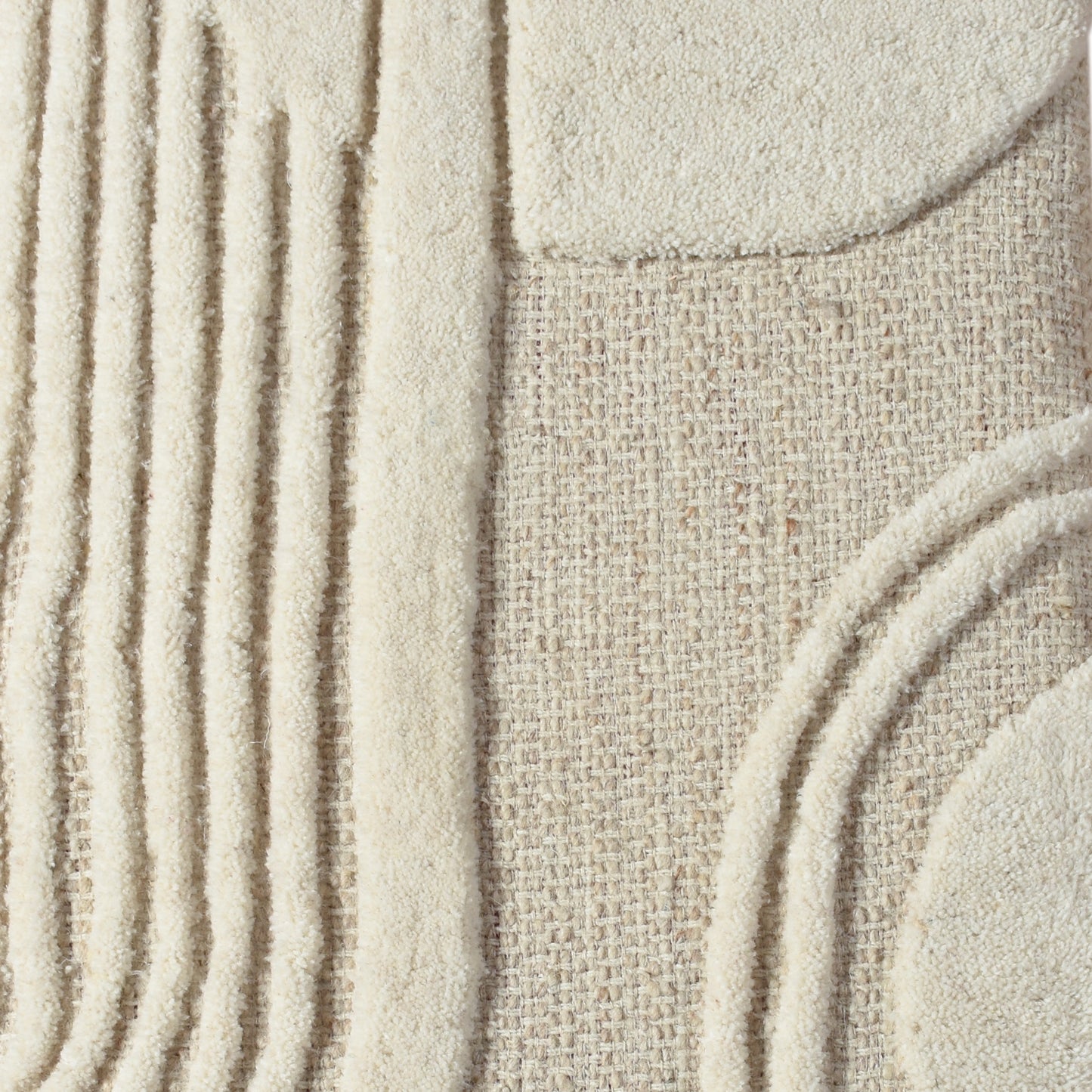 ACKTEN WALL ART AND ERATIE WALL ART - BEIGE/IVORY - HAND WOVEN / OVER TUFTED - WOOL & MDF
