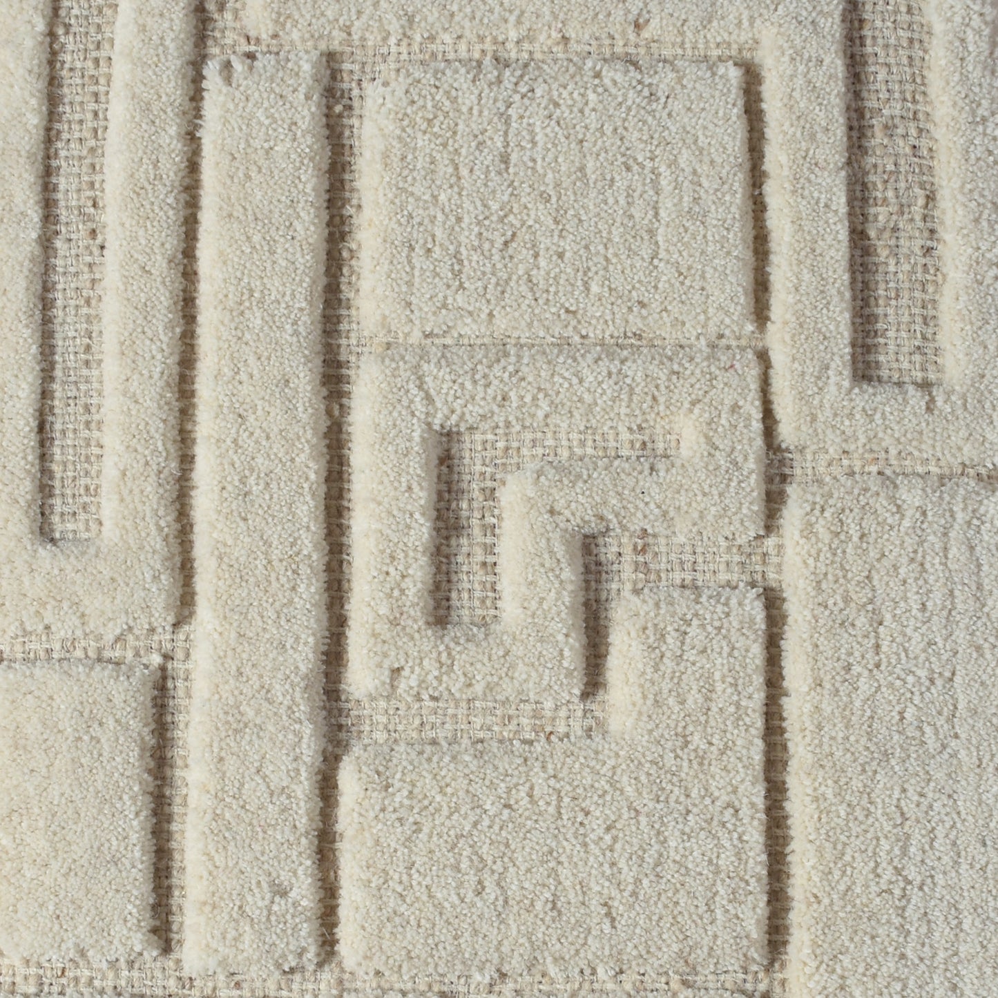 PUISTO WALL ART AND ERKON WALL ART - BEIGE/IVORY - HAND WOVEN / OVER TUFTED - WOOL & MDF