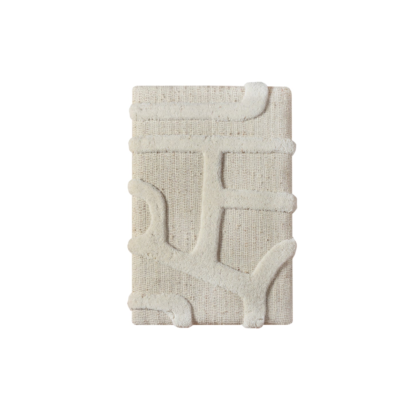 ELONTI WALL ART AND HUVILA WALL ART - BEIGE/IVORY- HAND WOVEN / OVER TUFTED - WOOL & MDF