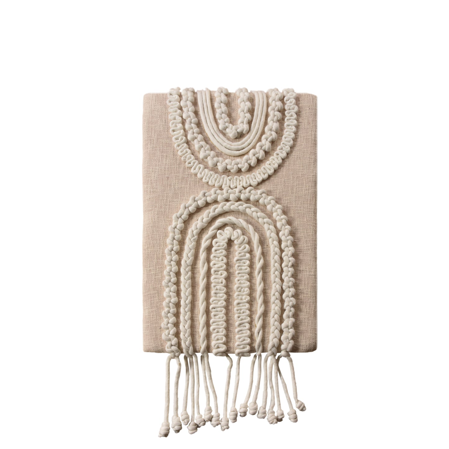 DARIN WALL ART AND LAMAS WALL ART - BEIGE-IVORY/IVORY - HAND WOVEN / OVER TUFTED - WOOL & MDF