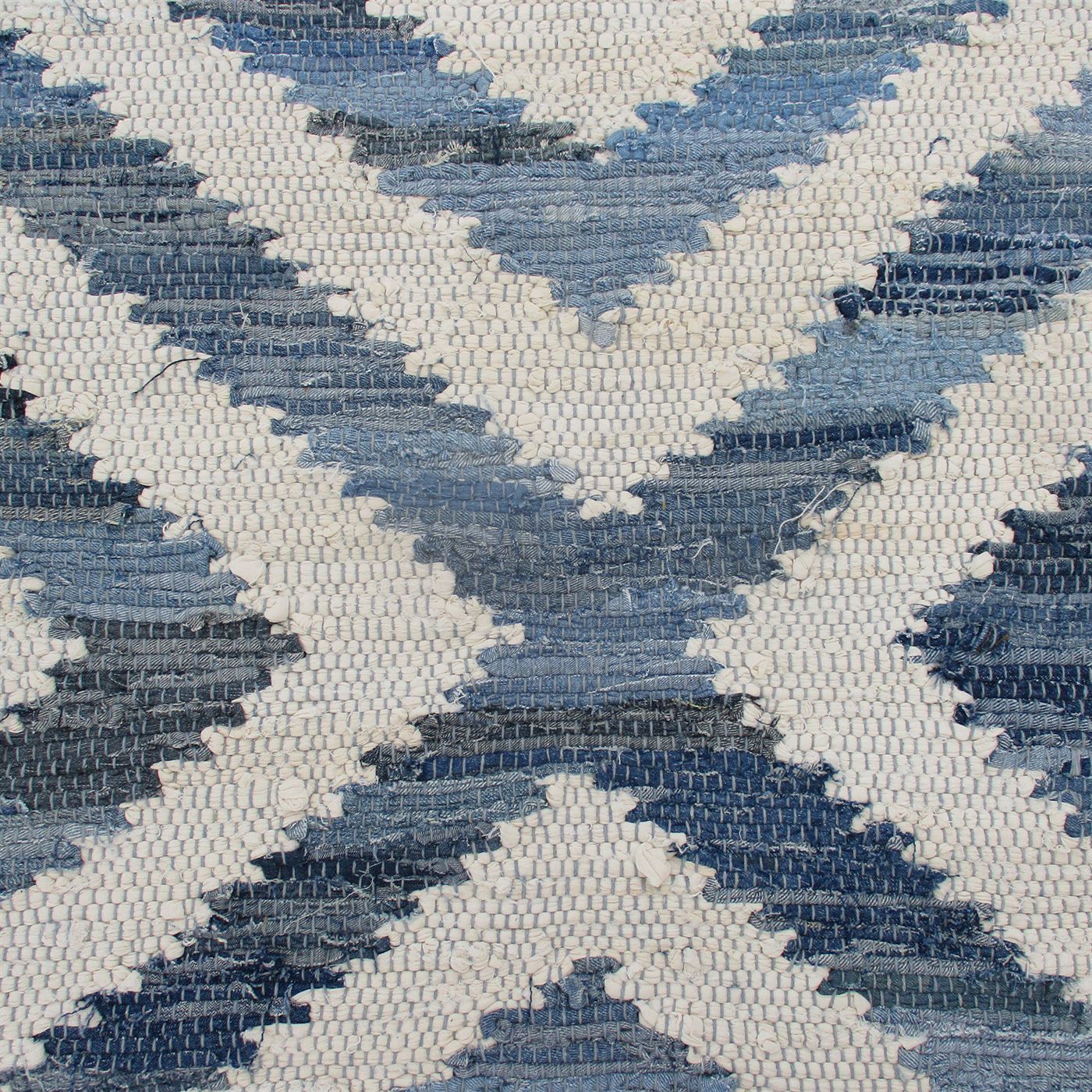 Area Rug, Bedroom Rug, Living Room Rug, Living Area Rug, Indian Rug, Office Carpet, Office Rug, Shop Rug Online, Denim, Recycled Fabric, Blue, Pitloom, Flat Weave, diamond 