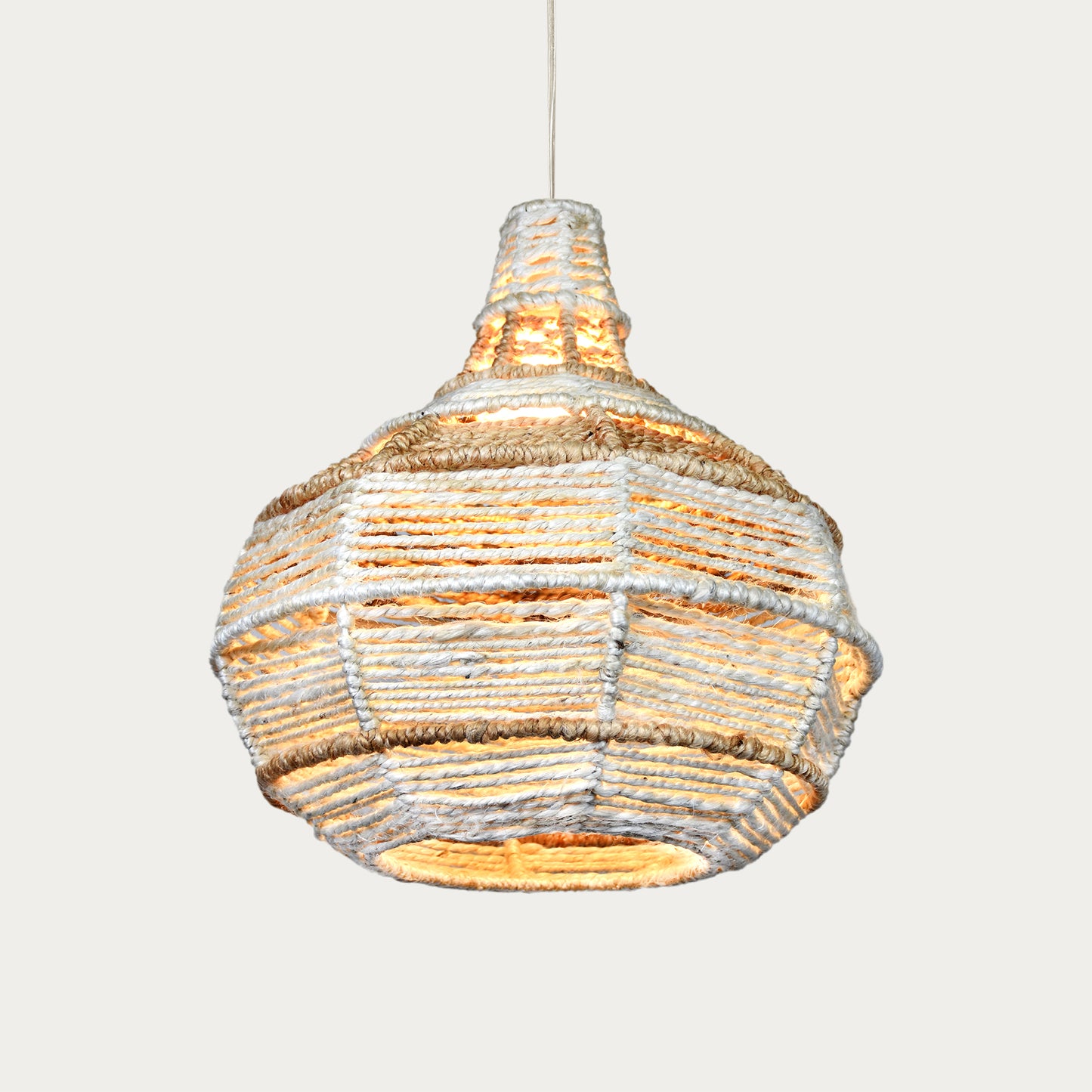 ABREU LAMP - IVORY/NATURAL - HAND MADE - JUTE