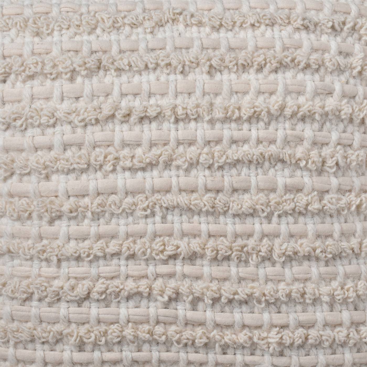 Adonis Cushion, 45x45 cm, Natural White, Wool, Cotton, Hand Woven, Pitloom, All Loop