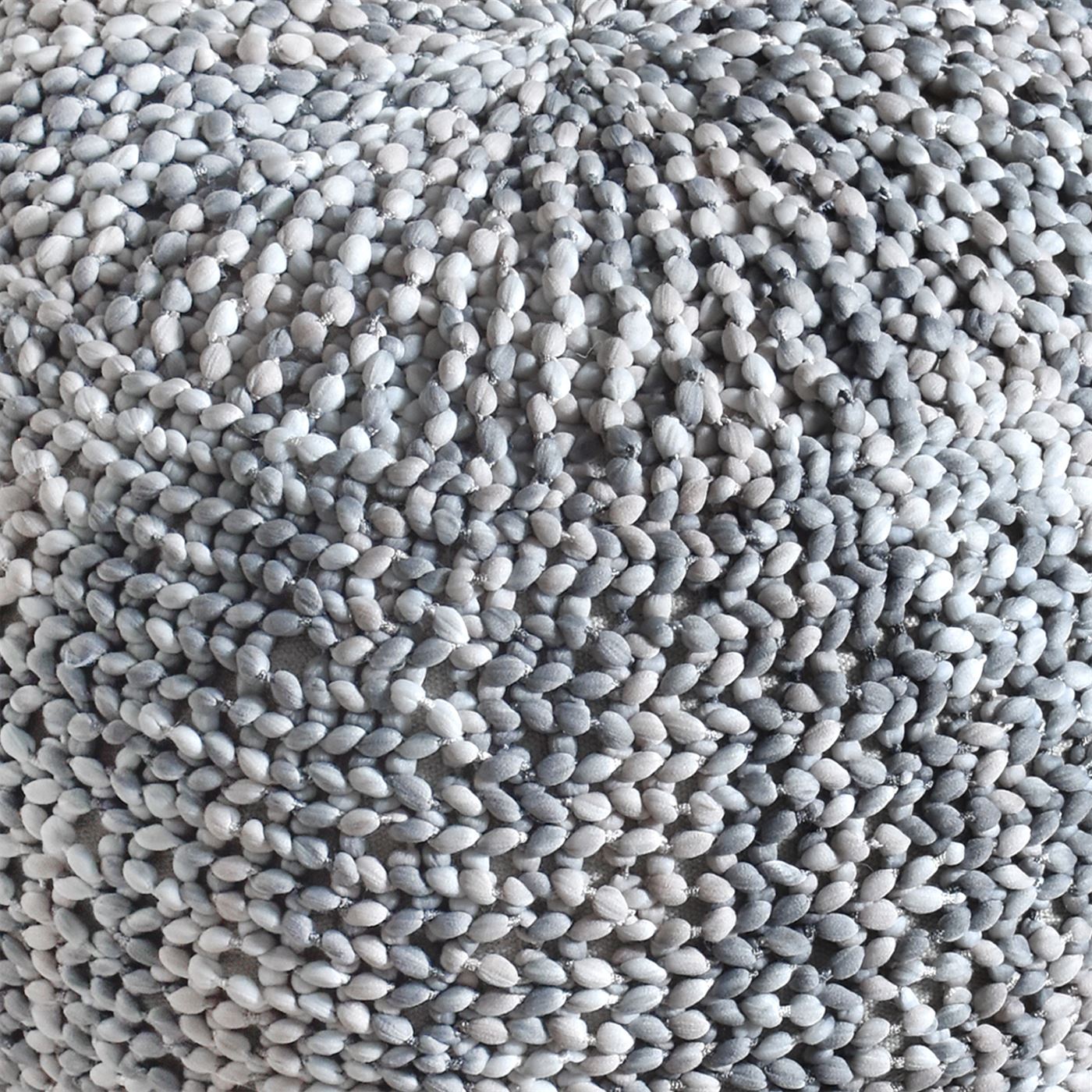 Albans Pouf, Polyester, Beige, Taupe, Hm Knitted, Flat Weave