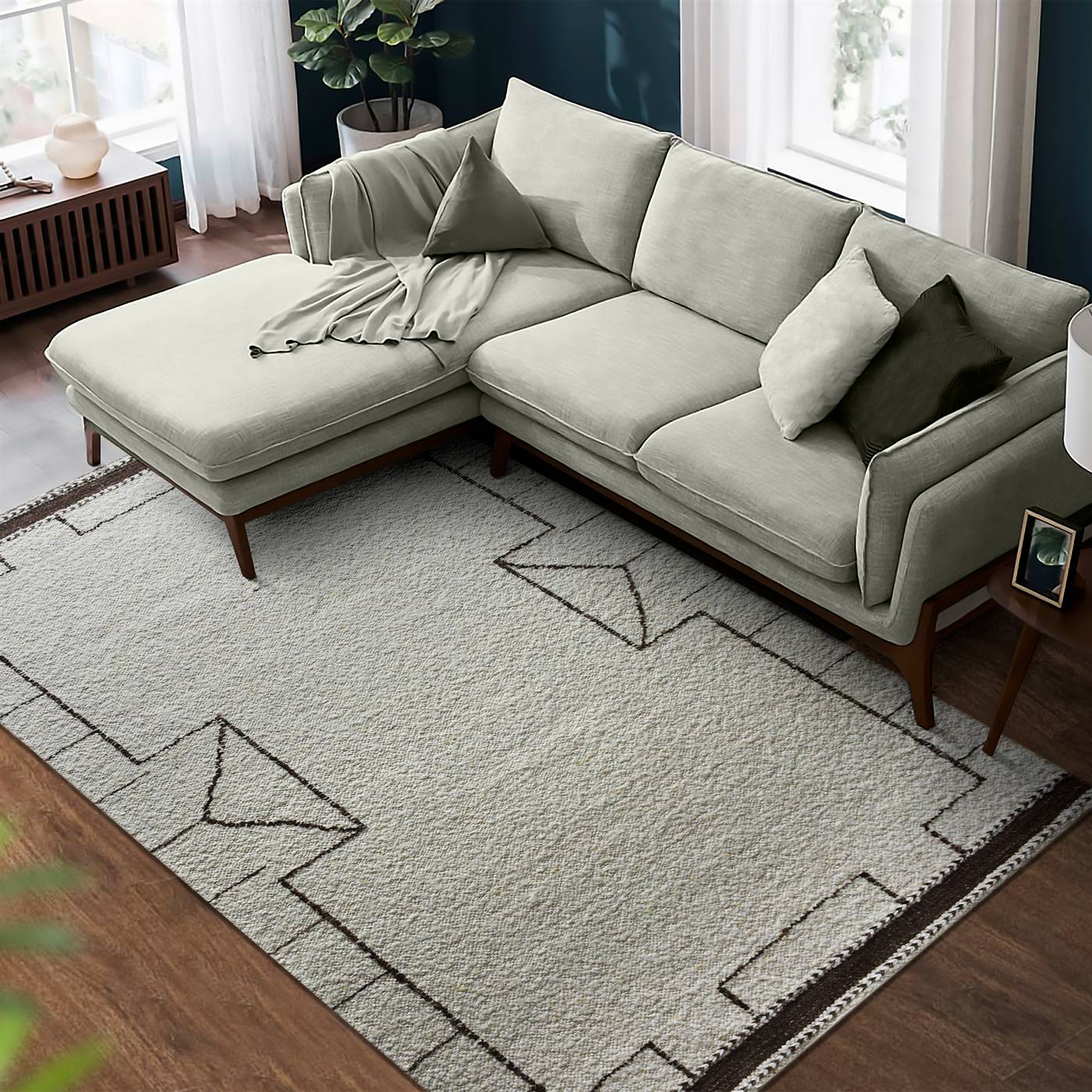 Area Rug, Bedroom Rug, Living Room Rug, Living Area Rug, Indian Rug, Office Carpet, Office Rug, Shop Rug Online, Natural White, Brown, Wool, Punja Kelim, Punja, Flat Weave, Traditional