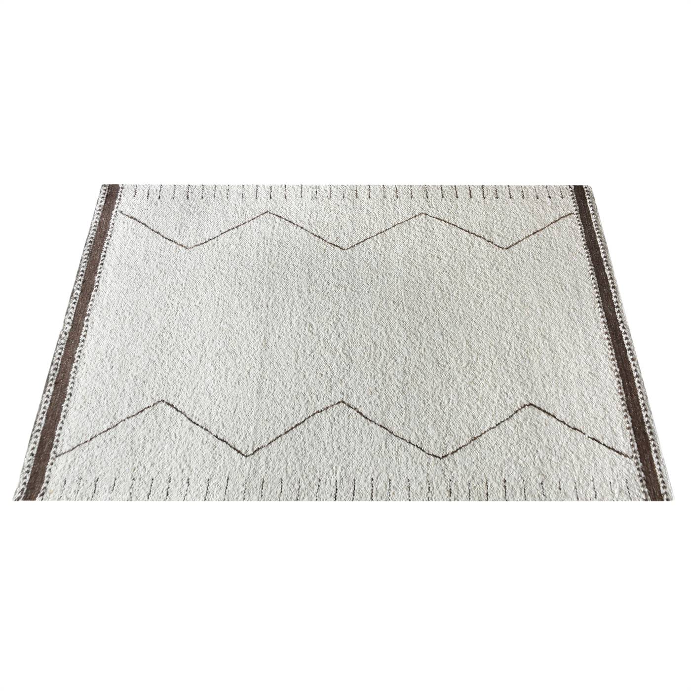 Area Rug, Bedroom Rug, Living Room Rug, Living Area Rug, Indian Rug, Office Carpet, Office Rug, Shop Rug Online, Natural White, Brown, Wool, Punja Kelim, Punja, Flat Weave, Traditional