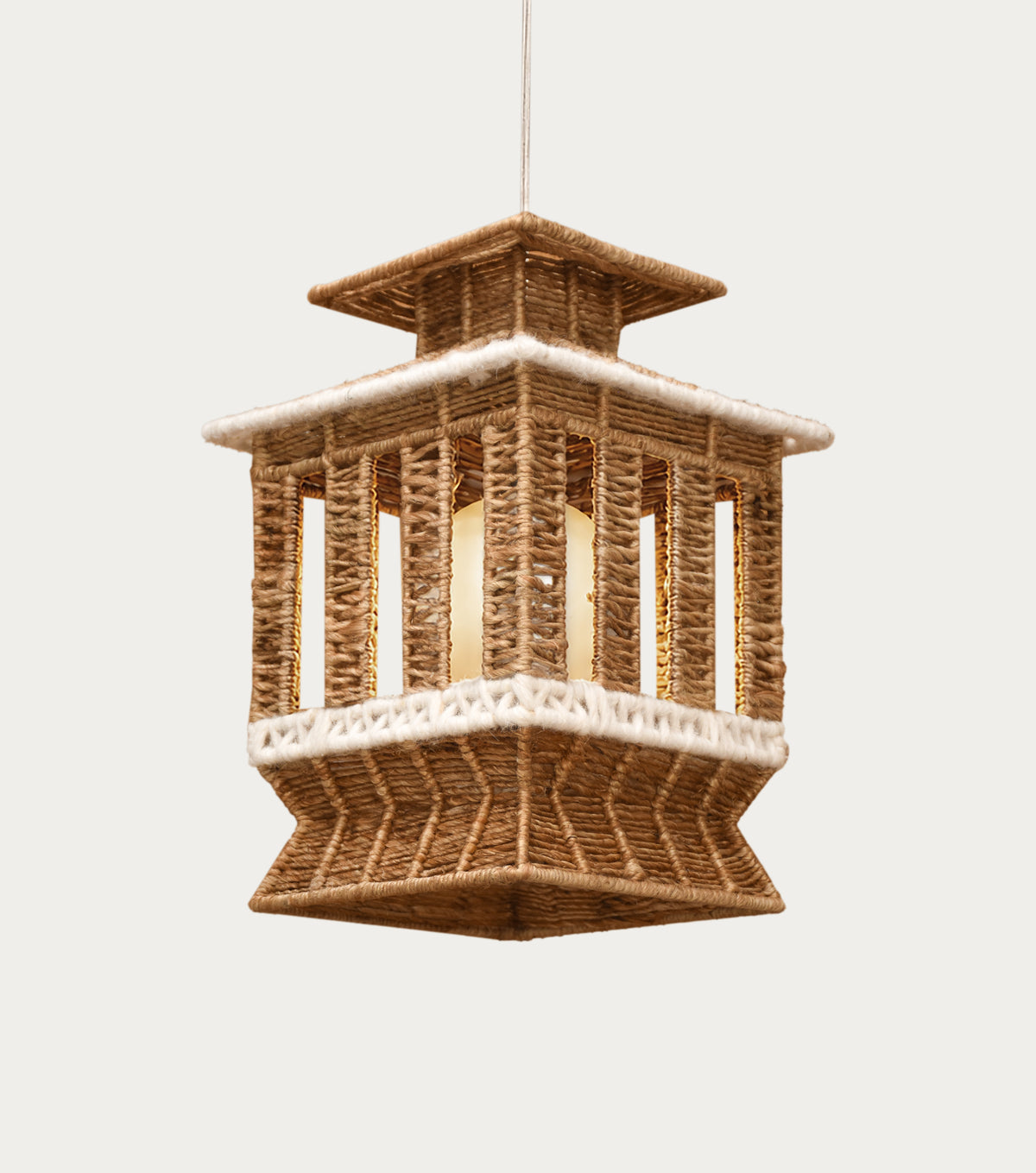 ANELA LAMP - NATURAL/IVORY - HAND MADE - JUTE/WOOL