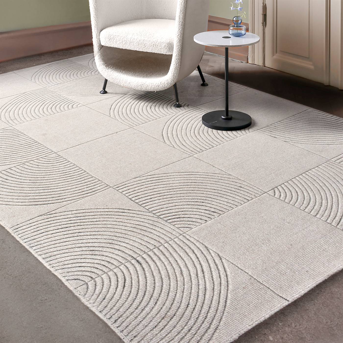 Area Rug, Bedroom Rug, Living Room Rug, Living Area Rug, Indian Rug, Office Carpet, Office Rug, Shop Rug Online, Natural White, Wool, Hand Woven, Over Tufted, Handwoven, Cut And Loop, Geometric