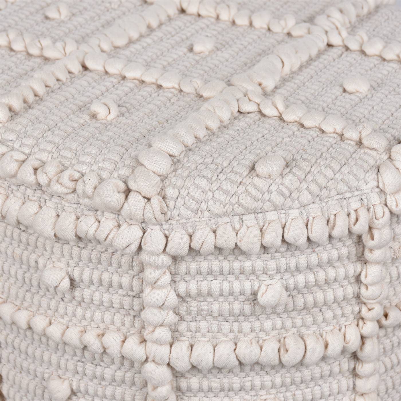 Arrino Bar Stool, 40x40x70 cm, Natural White, Cotton Rag, Hand Woven, Pitloom, All Loop