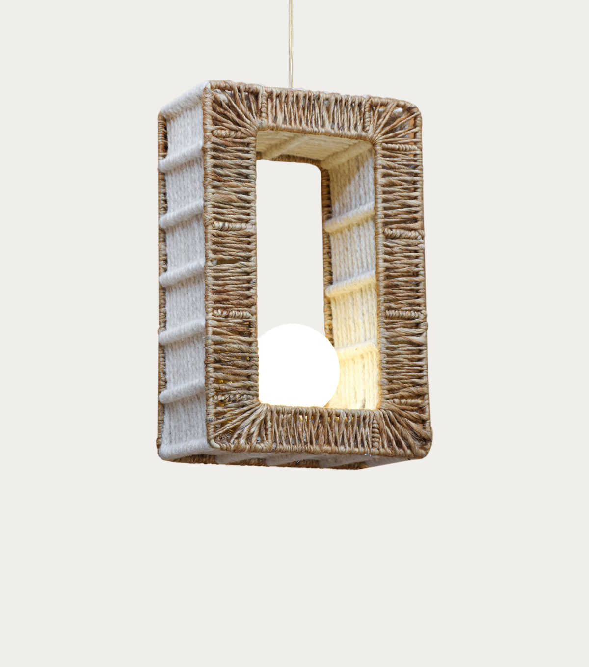 ASELA LAMP - NATURAL/IVORY - HAND MADE - JUTE/WOOL