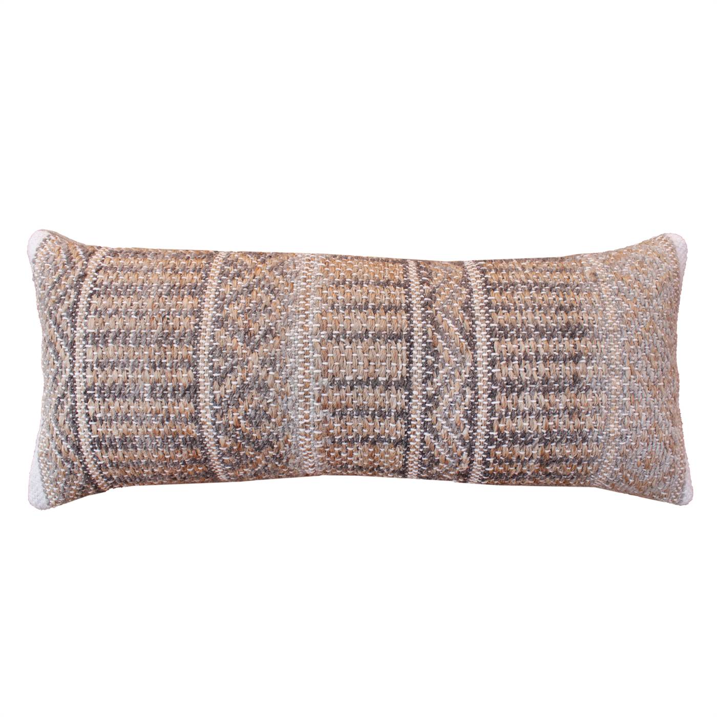 Askin Lumber Cushion, 36x91 cm, Natural, Grey, Jute, Wool, Hand Woven, Pitloom, Flat Weave