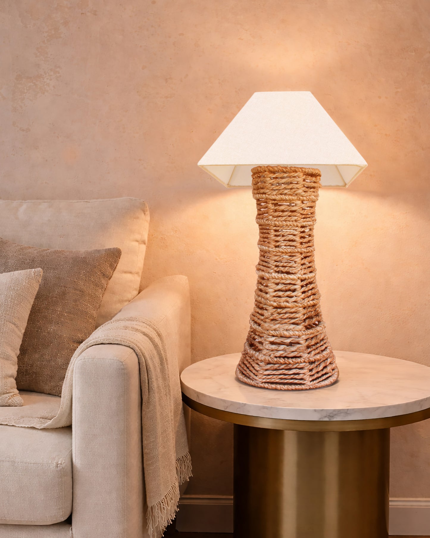 AAKSH TABLE LAMP - NATURAL - HAND MADE - JUTE