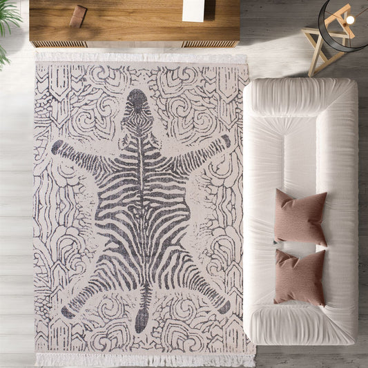 Area Rug, Bedroom Rug, Living Room Rug, Living Area Rug, Indian Rug, Office Carpet, Office Rug, Shop Rug Online, Wool, Cotton, Natural White, Grey, Bm Fn, All Cut, printed