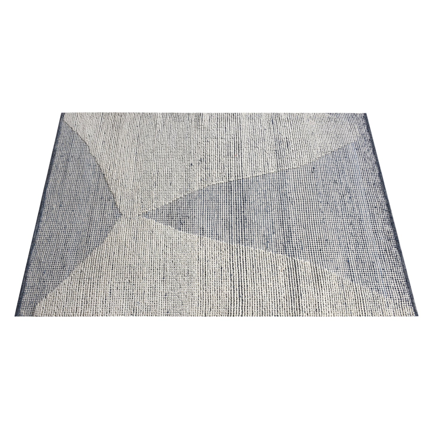 BANKSIA RUG - IVORY/BLUE - HAND WOVEN - COTTON DENIM/WOOL