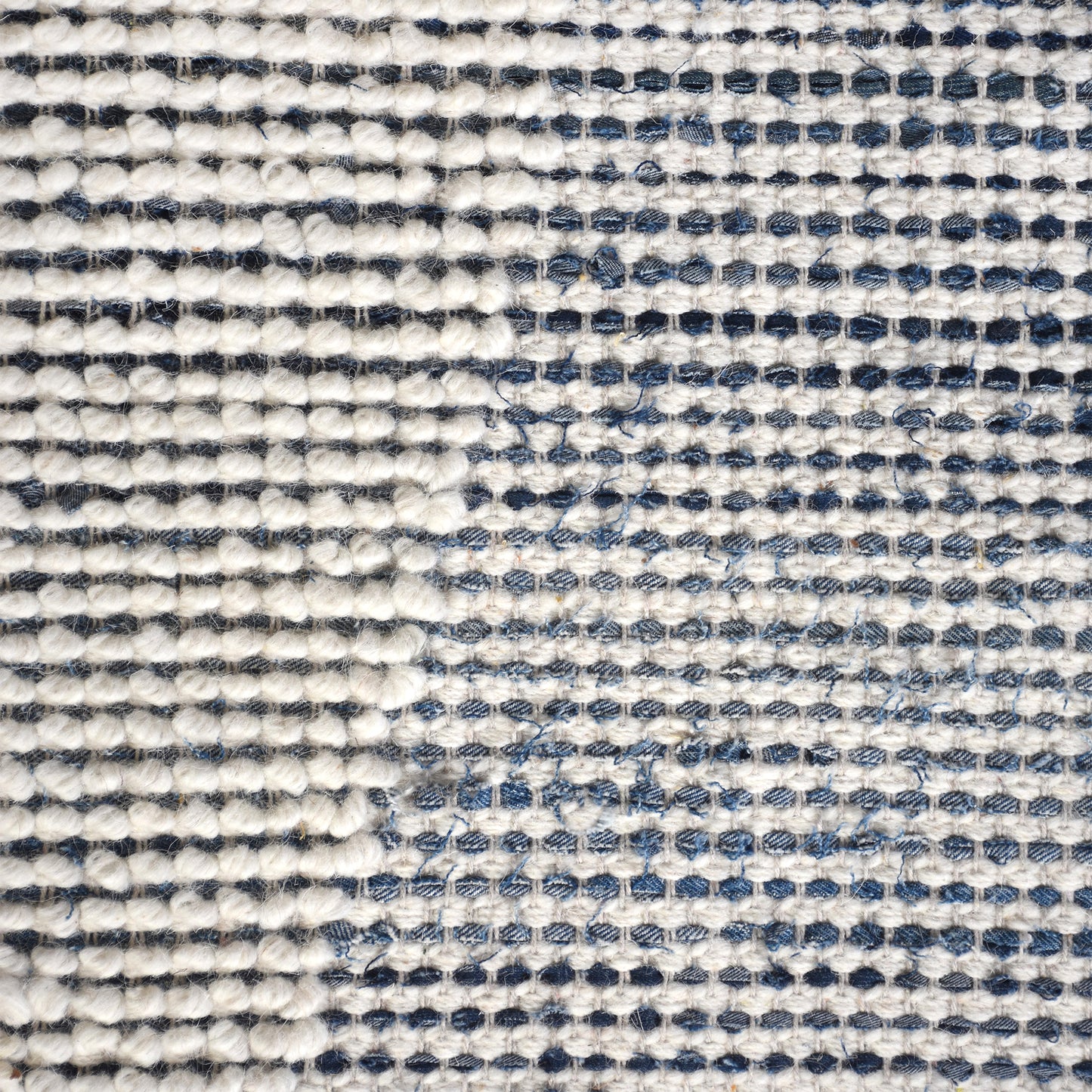 BANKSIA RUG - IVORY/BLUE - HAND WOVEN - COTTON DENIM/WOOL