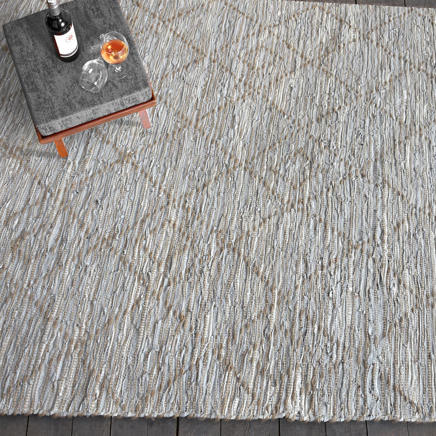 BARGO RUG - LEATHER/ HEMP