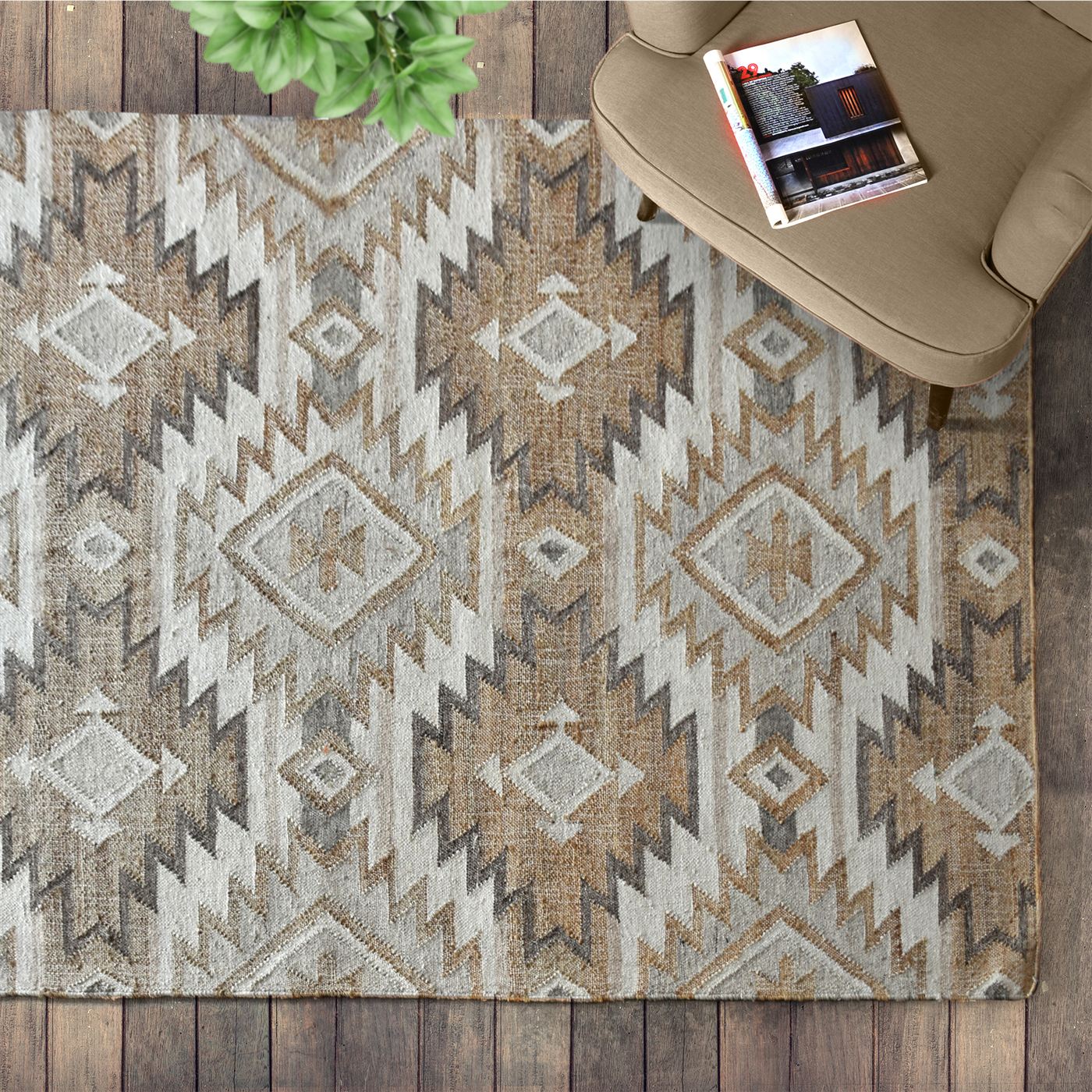 Area Rug, Bedroom Rug, Living Room Rug, Living Area Rug, Indian Rug, Office Carpet, Office Rug, Shop Rug Online, Hemp, Wool, Natural, Grey, Punja, Flat Weave, geometric