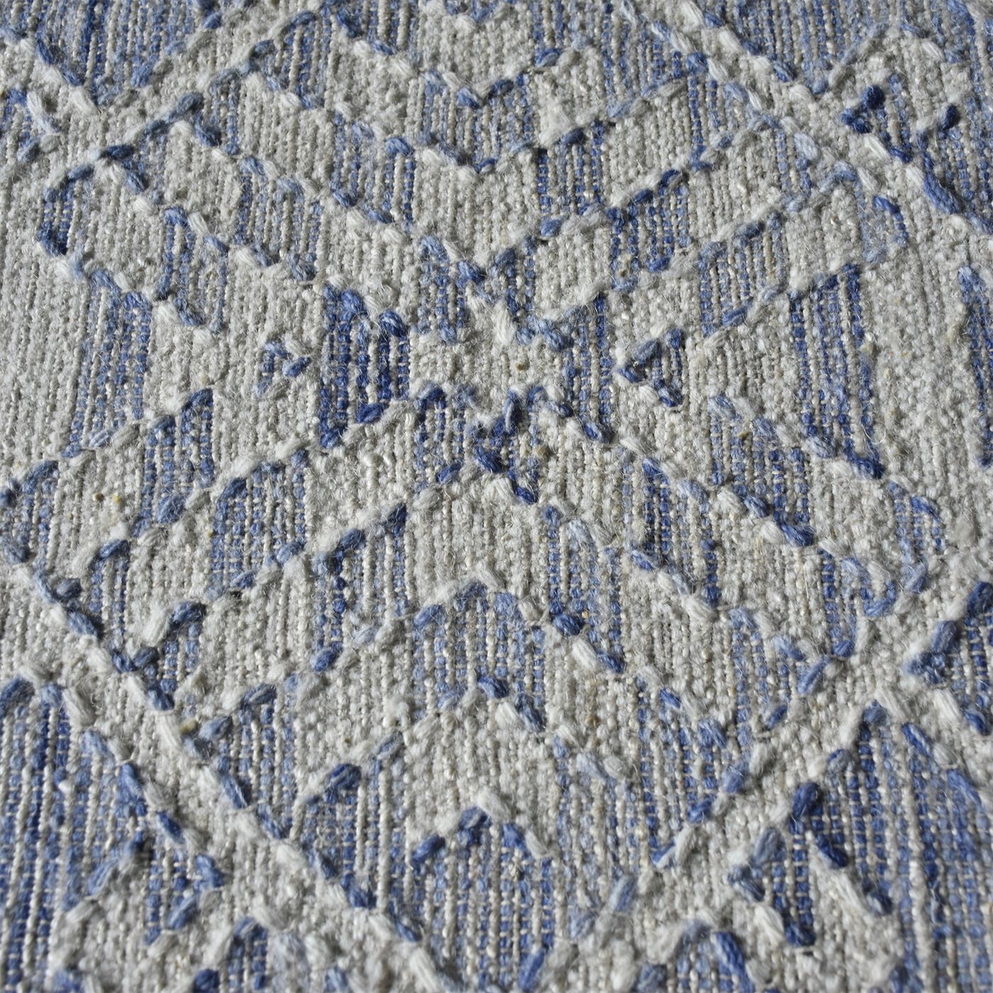 Area Rug, Bedroom Rug, Living Room Rug, Living Area Rug, Indian Rug, Office Carpet, Office Rug, Shop Rug Online, Hemp, Wool, Blue, Natural White, Punja, Flat Weave, Traditional