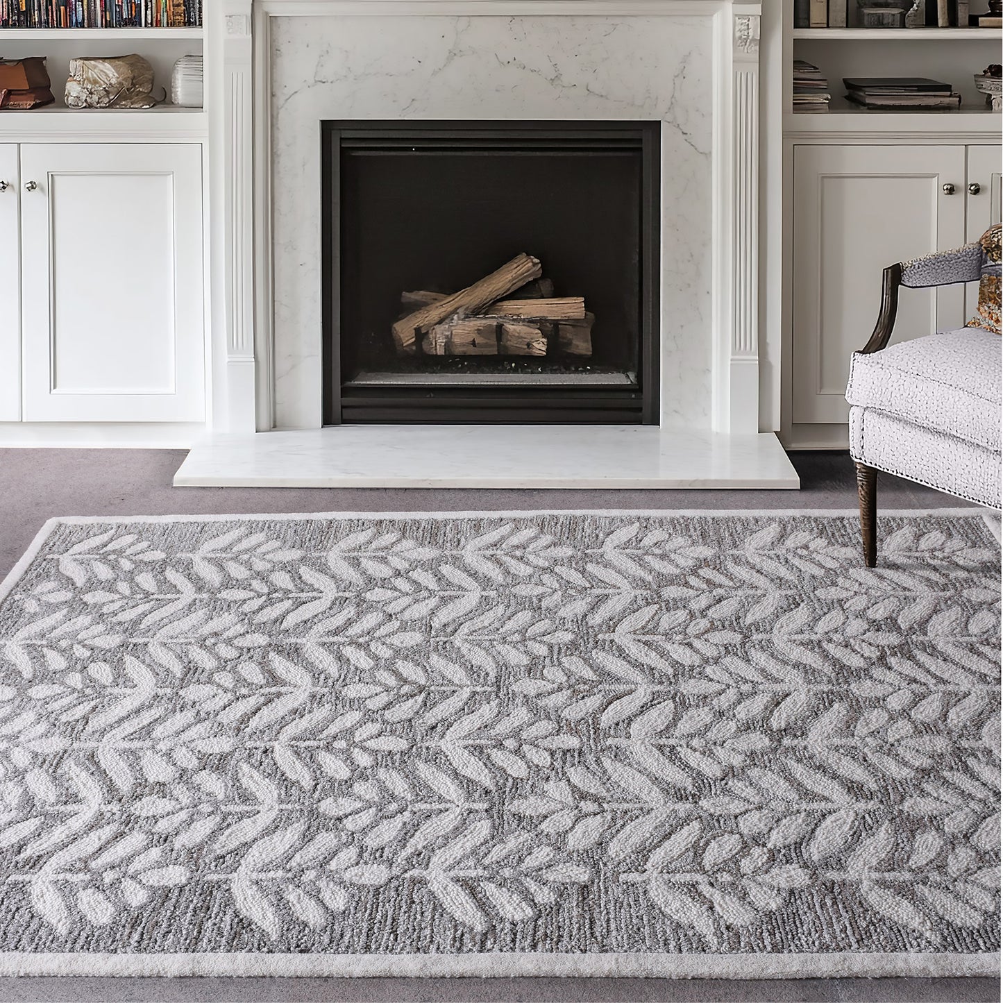 BESAR-II RUG - BEIGE/WHITE - HAND TUFTED - COTTON DENIM/WOOL