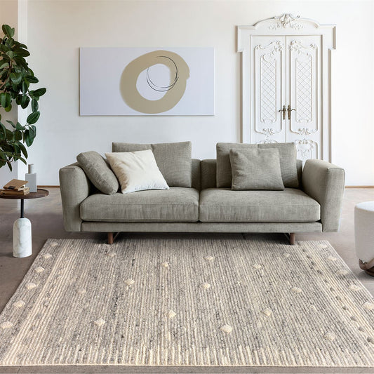 Area Rug, Bedroom Rug, Living Room Rug, Living Area Rug, Indian Rug, Office Carpet, Office Rug, Shop Rug Online, Wool, Grey, Natural White, Punja, Cut And Loop, abstract