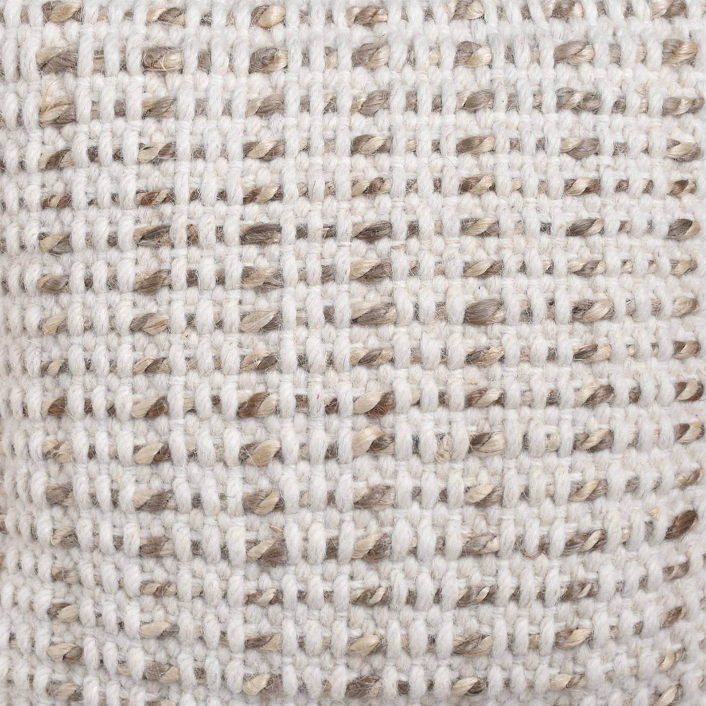 Brenda Cushion, 45x45 cm, Natural, Natural White, Wool, Jute, Hand Woven, Pitloom, Flat Weave