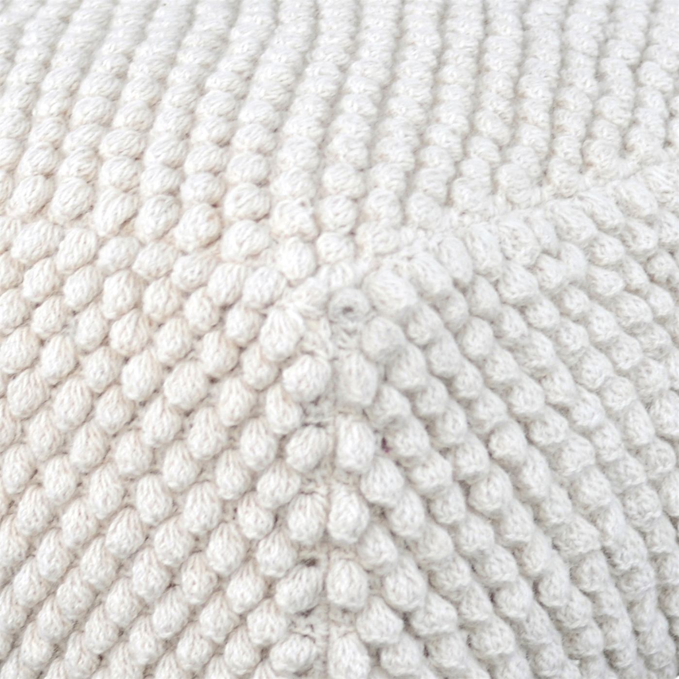 Bubble Pouf, Wool, Natural White, Hm Knitted, All Loop