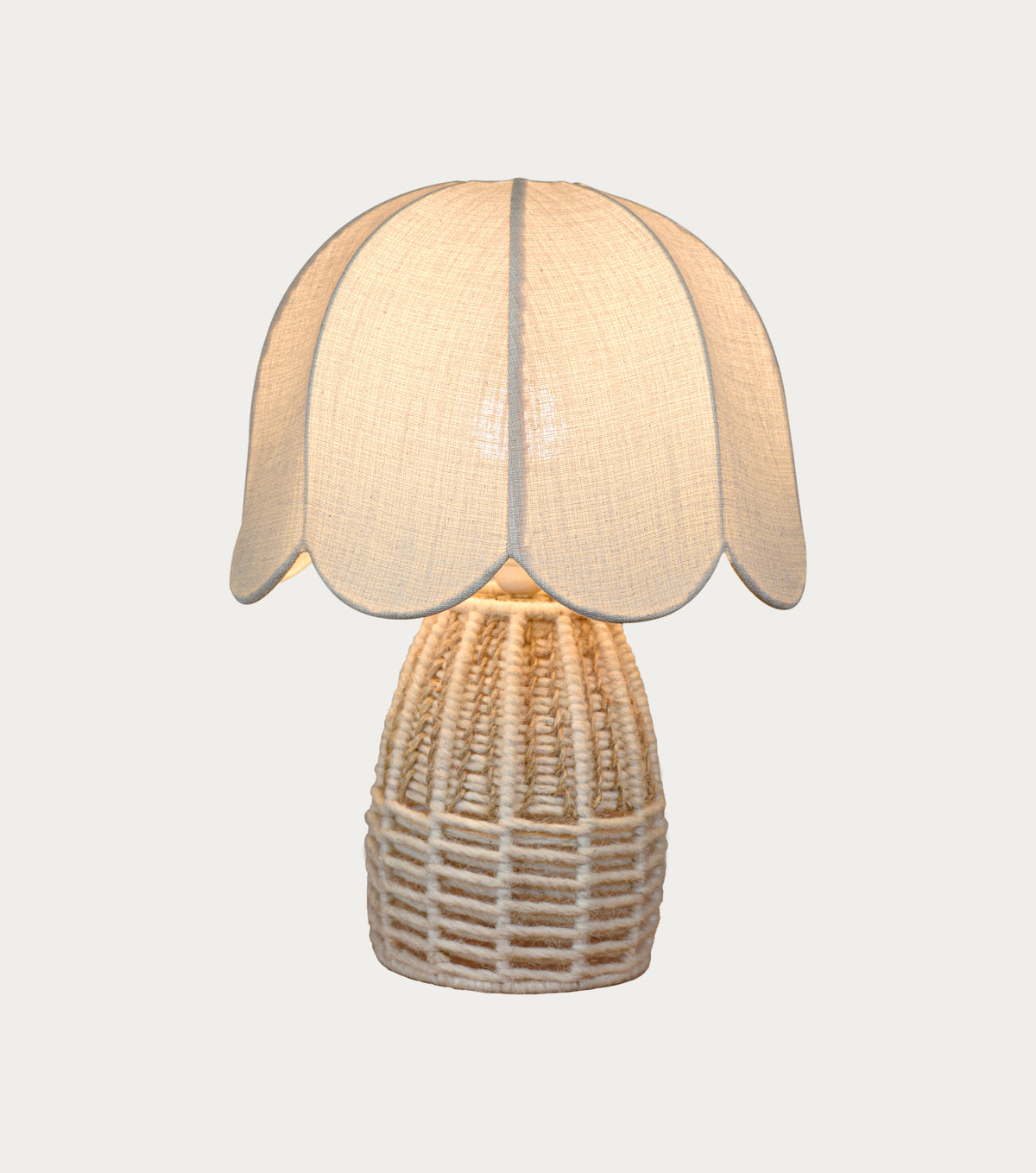 CADARVA LAMP - IVORY - HAND MADE - JUTE/WOOL
