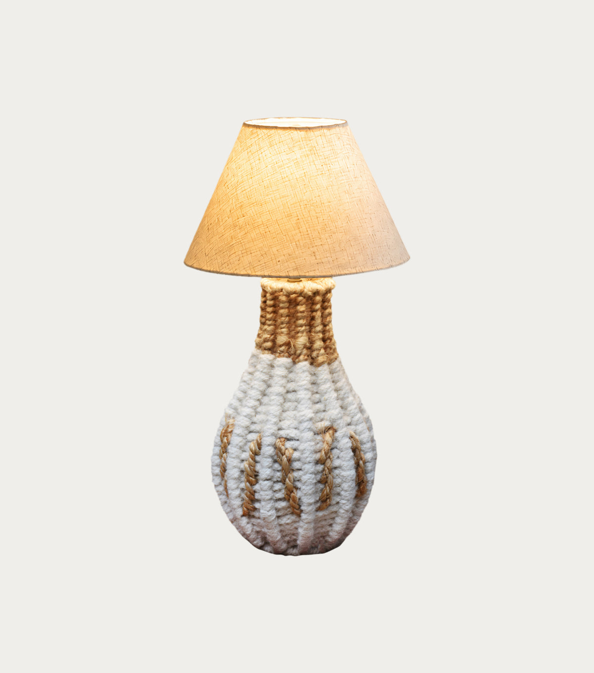 CATALONIA LAMP - NATURAL/IVORY - HAND MADE - WOOL/JUTE