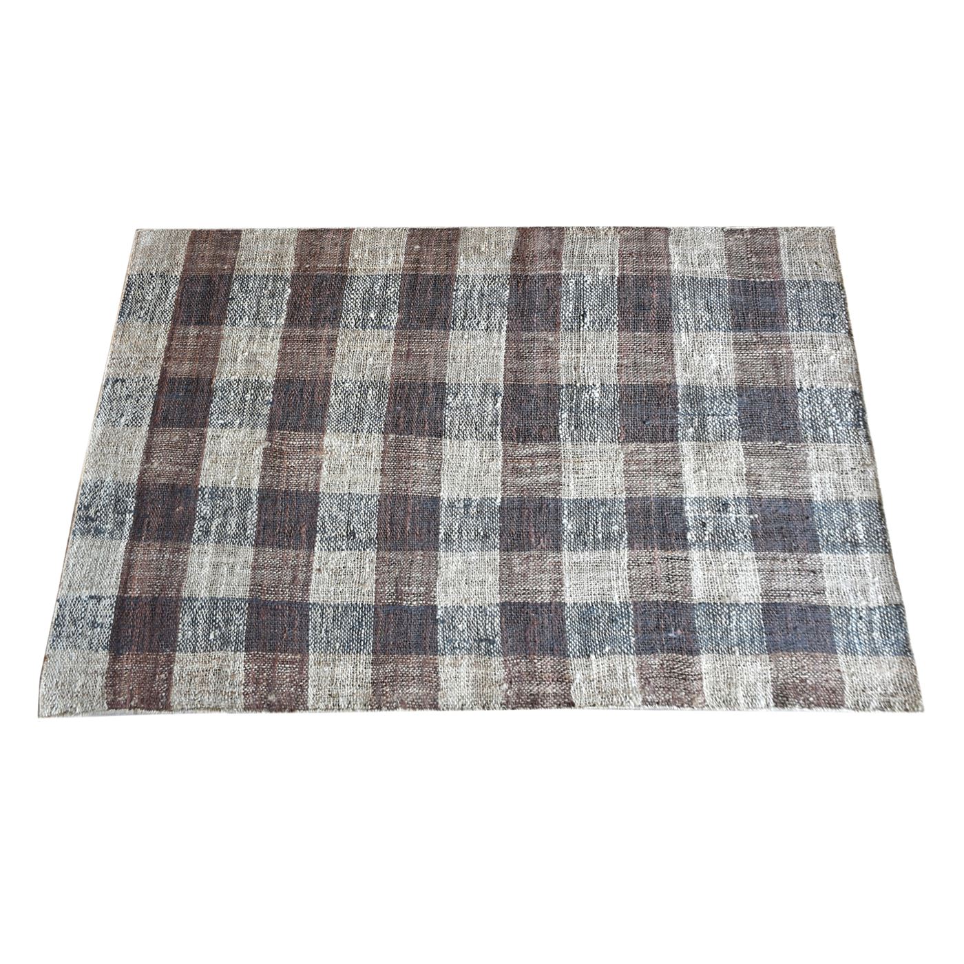 Area Rug, Bedroom Rug, Living Room Rug, Living Area Rug, Indian Rug, Office Carpet, Office Rug, Shop Rug Online, Hemp, Brown, Natural, Punja, Flat Weave , Checkers