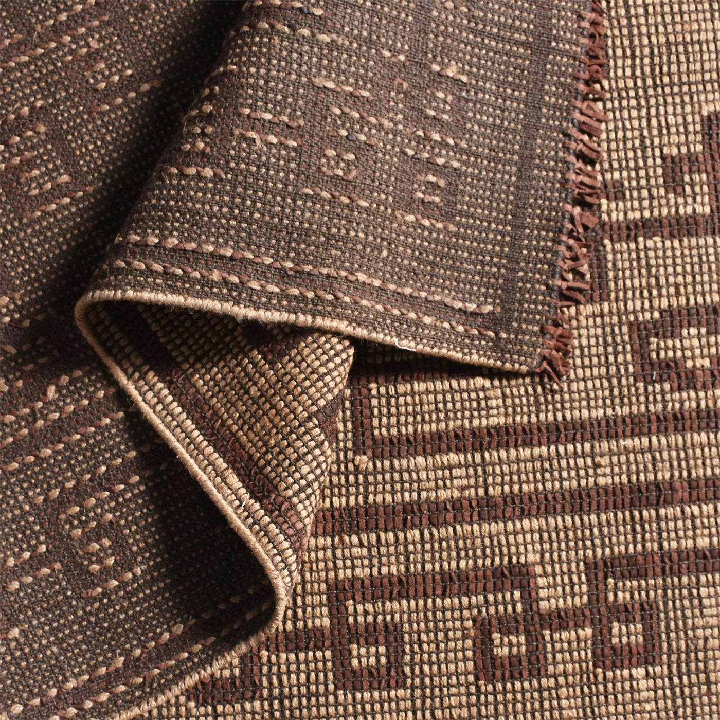 Area Rug, Bedroom Rug, Living Room Rug, Living Area Rug, Indian Rug, Office Carpet, Office Rug, Shop Rug Online, Hemp, Leather, Natural, Brown, Punja, Flat Weave, Modern