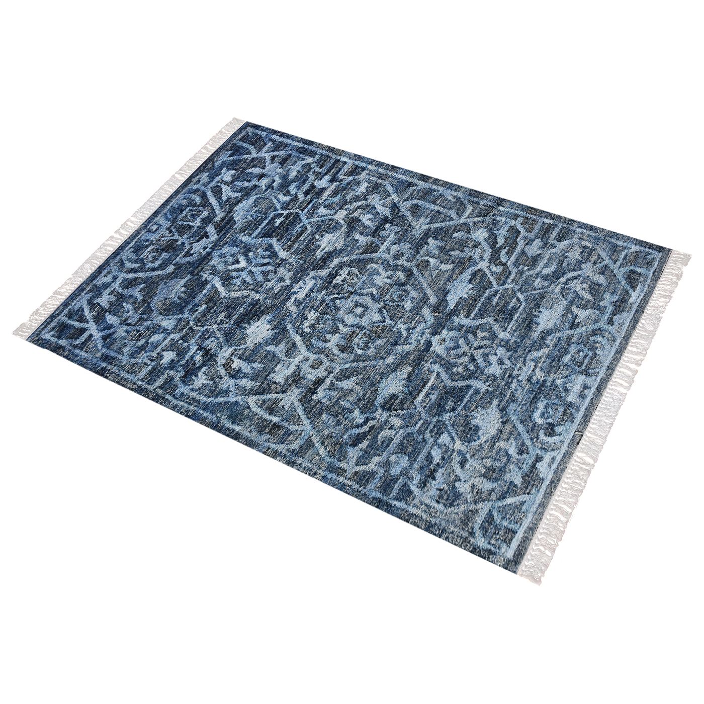 Area Rug, Bedroom Rug, Living Room Rug, Living Area Rug, Indian Rug, Office Carpet, Office Rug, Shop Rug Online, Denim, Blue, Punja, Flat Weave, Vintage