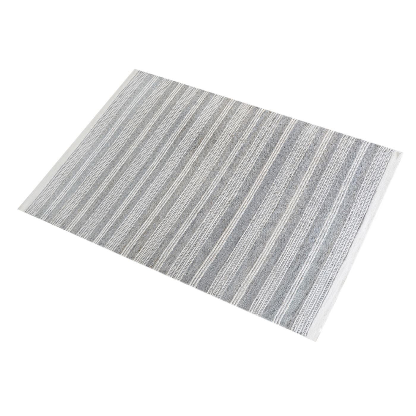 Area Rug, Bedroom Rug, Living Room Rug, Living Area Rug, Indian Rug, Office Carpet, Office Rug, Shop Rug Online, Hemp, Wool, Grey, Natural White, Pitloom, Flat Weave, Stripes