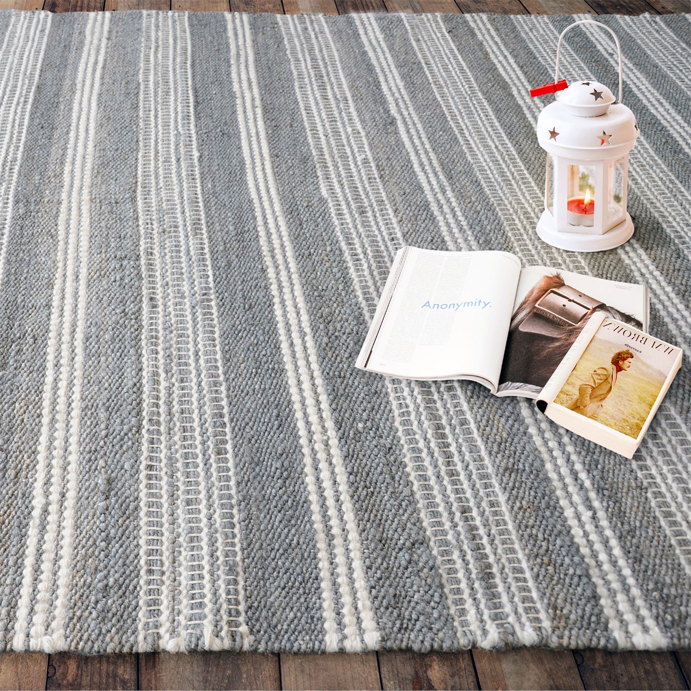 Area Rug, Bedroom Rug, Living Room Rug, Living Area Rug, Indian Rug, Office Carpet, Office Rug, Shop Rug Online, Hemp, Wool, Grey, Natural White, Pitloom, Flat Weave, Stripes