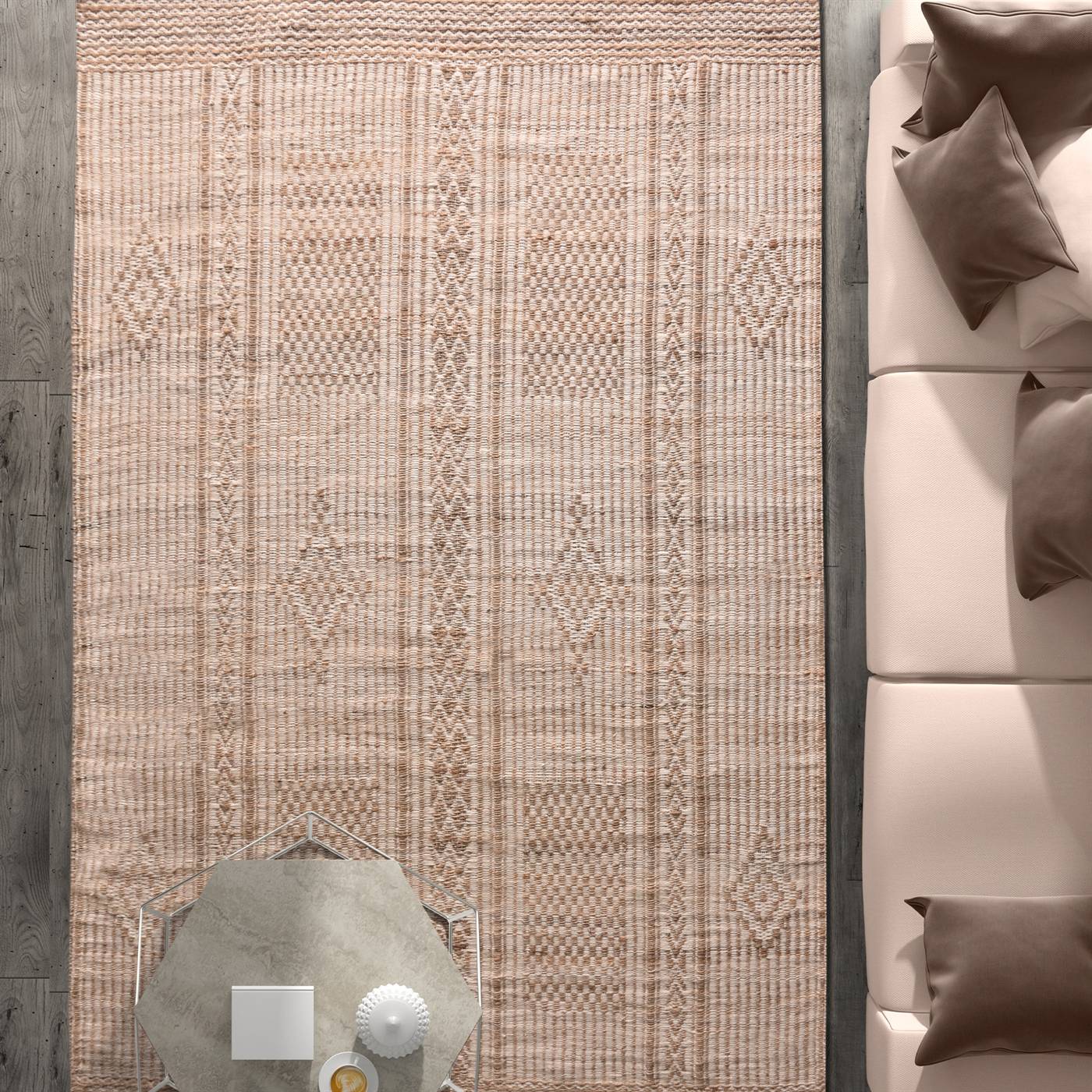 Area Rug, Bedroom Rug, Living Room Rug, Living Area Rug, Indian Rug, Office Carpet, Office Rug, Shop Rug Online, Natural, Natural White , Jute, Jacquard Woven , Jaquard Durry, Flat Weave, Intricate