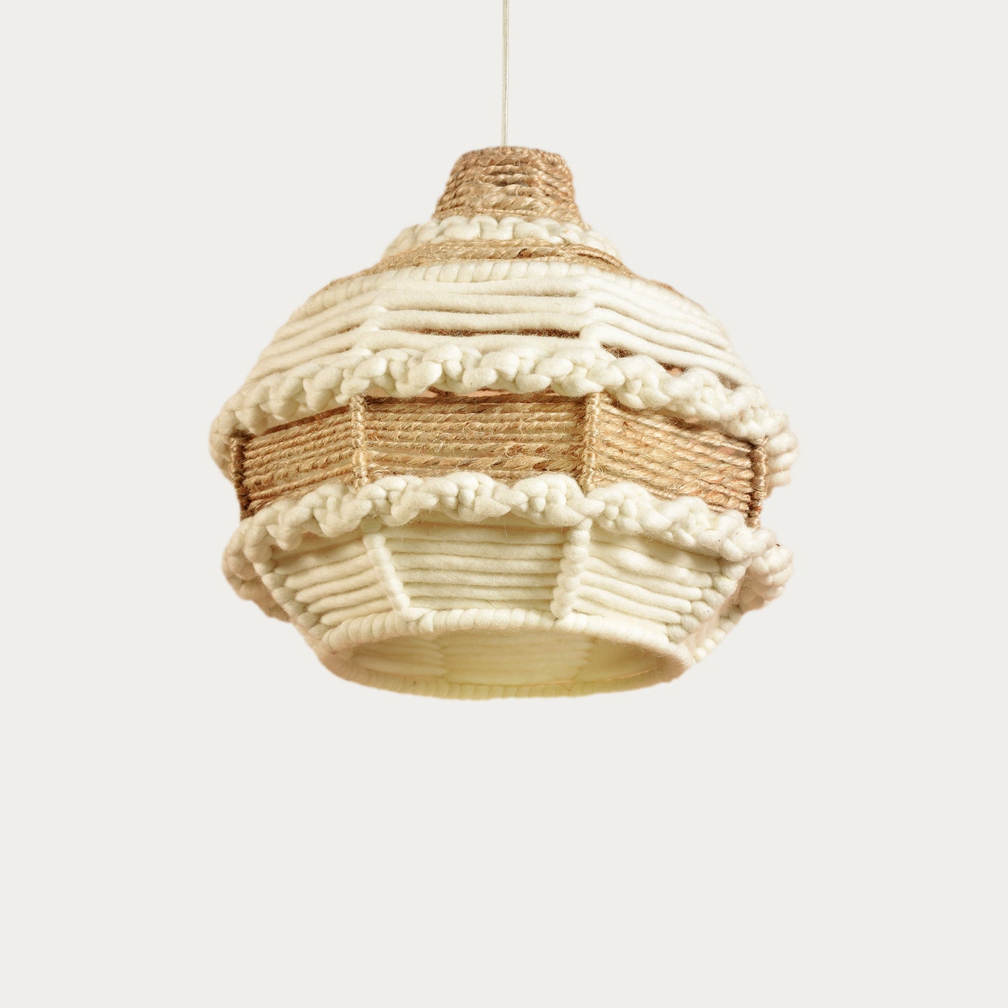 CULROSS LAMP - IVORY/NATURAL - HAND MADE - NZ WOOL/JUTE