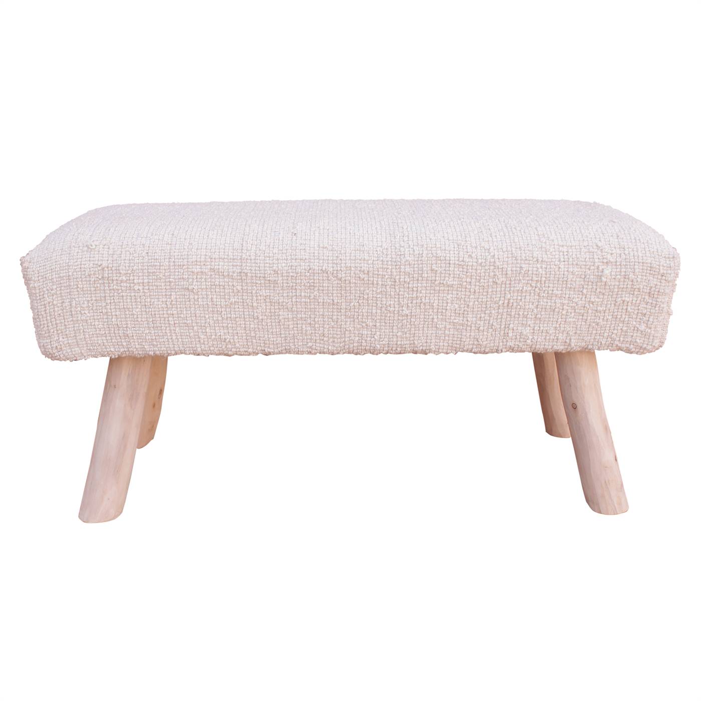 Darya Bench, 80x30x40 cm, Natural White, Wool, Hand Woven, Handwoven, All Loop